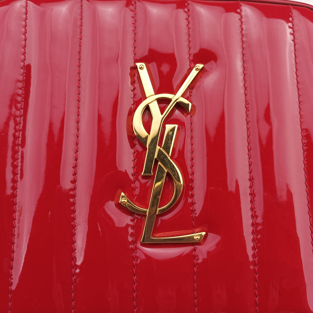 Pre-owned Yves Saint Laurent VICKY Red Patent Leather 557574 bum bag/waist bag | stylenewstar