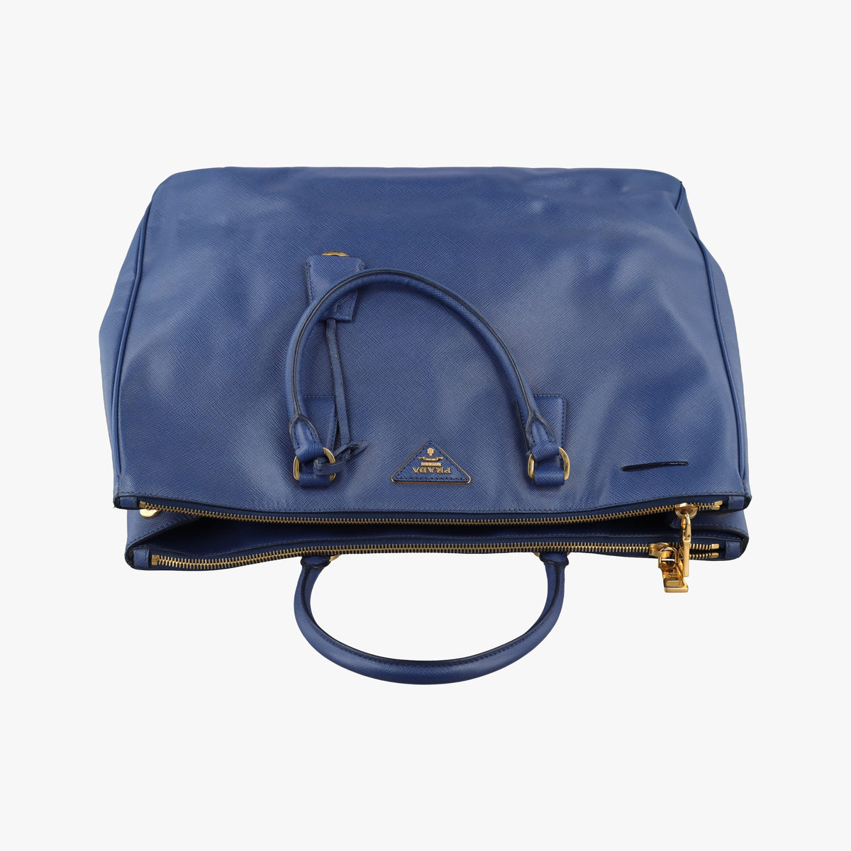 Pre-owned Prada Galleria Blue SAFFIANO Leather BN2274 handbag | stylenewstar