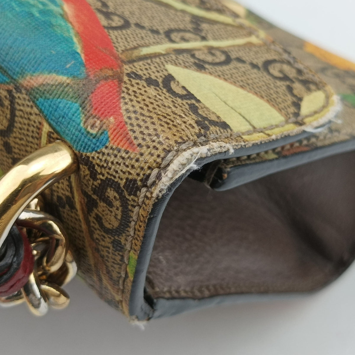 Pre-owned Gucci Padlock beige×Multicolour PVC coated canvas 409487 shoulderbag | stylenewstar
