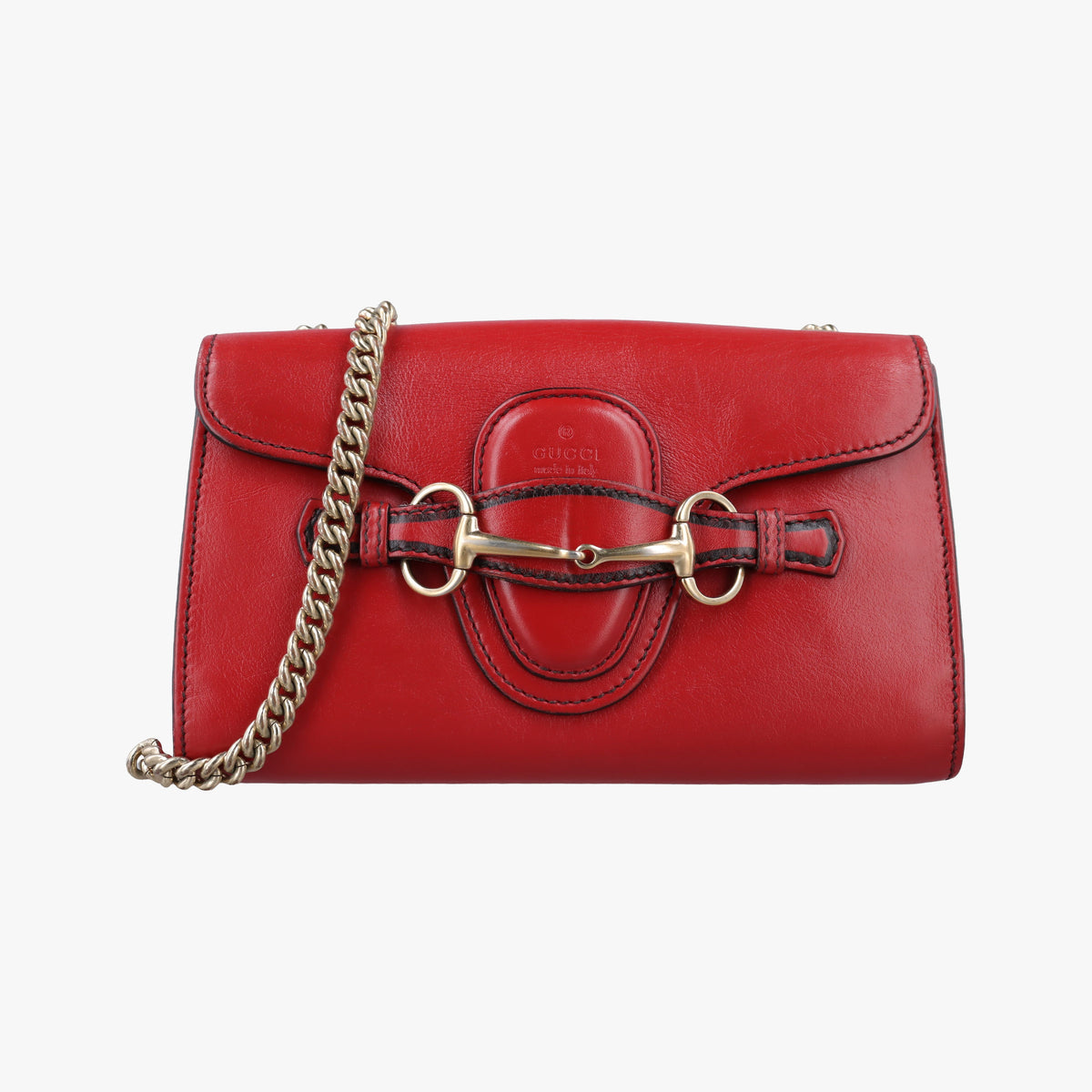Pre-owned Gucci Emily Red Leather 283063 shoulderbag | stylenewstar