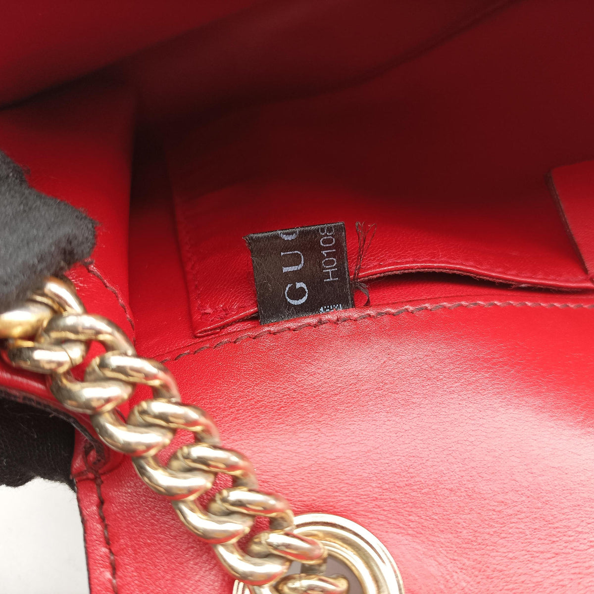 Pre-owned Gucci Emily Red Leather 283063 shoulderbag | stylenewstar
