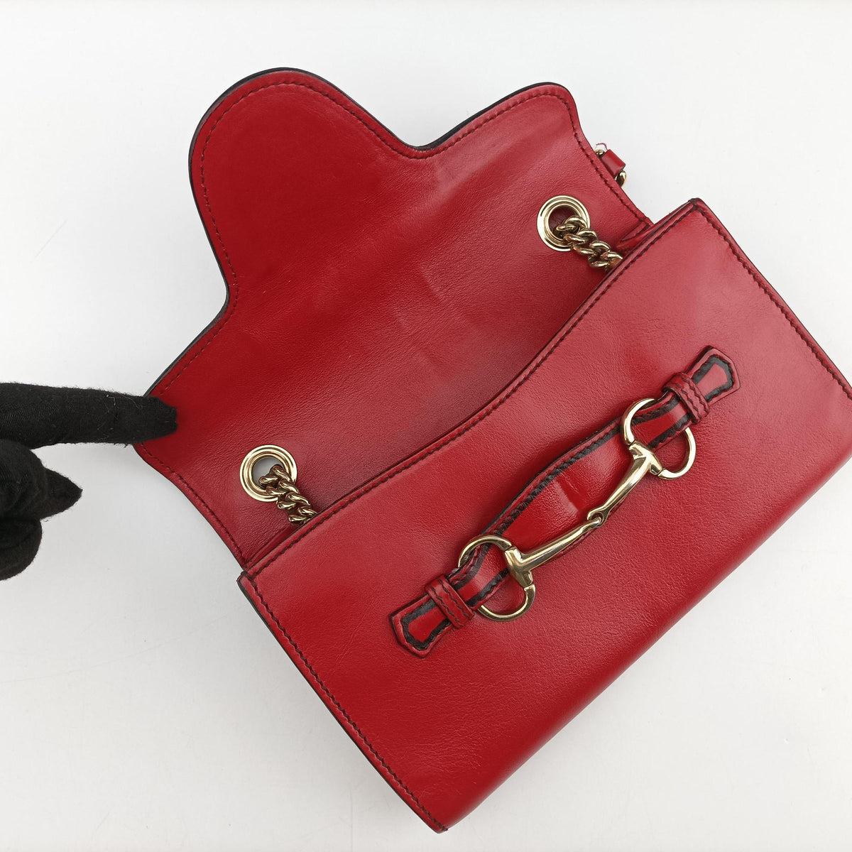 Pre-owned Gucci Emily Red Leather 283063 shoulderbag | stylenewstar