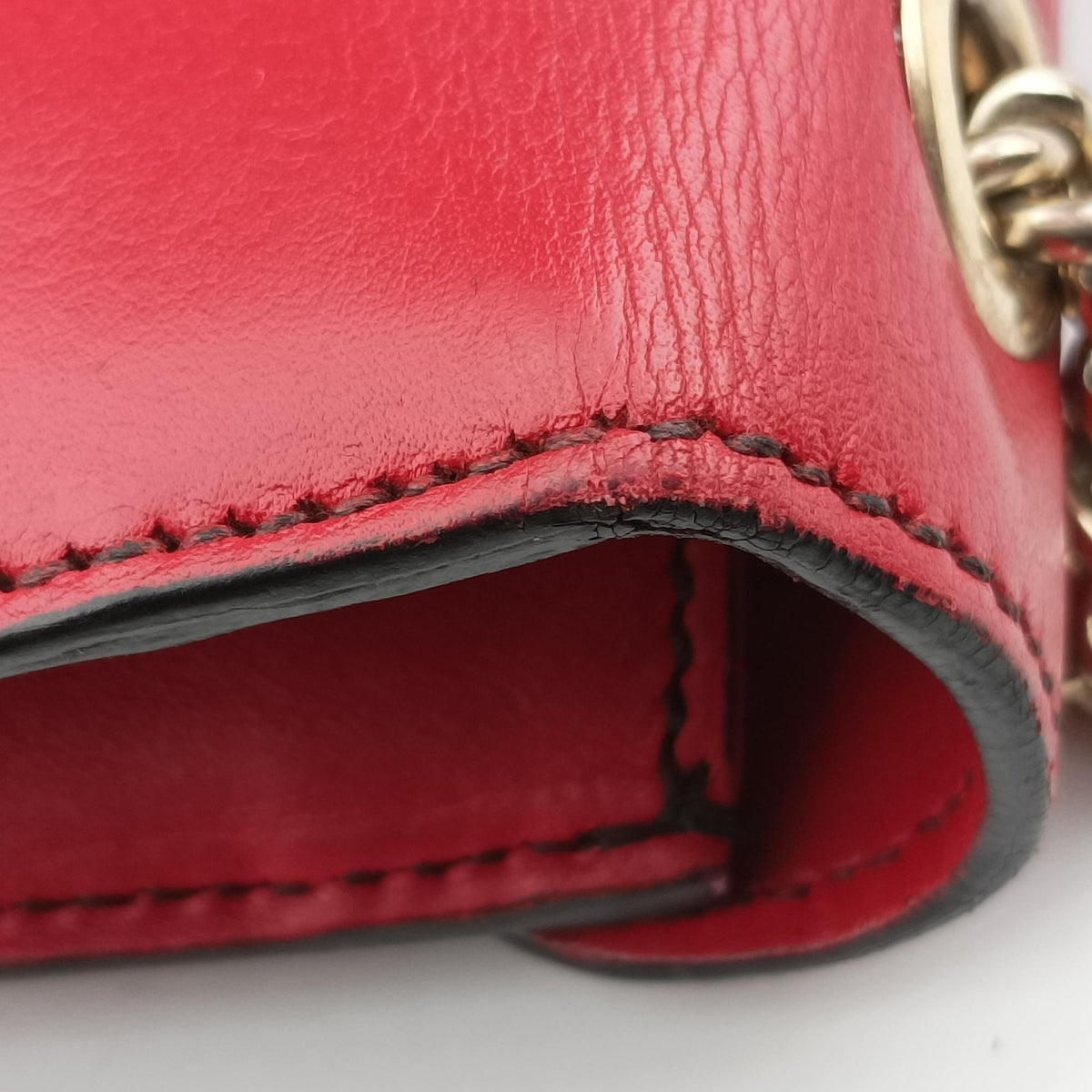 Pre-owned Gucci Emily Red Leather 283063 shoulderbag | stylenewstar
