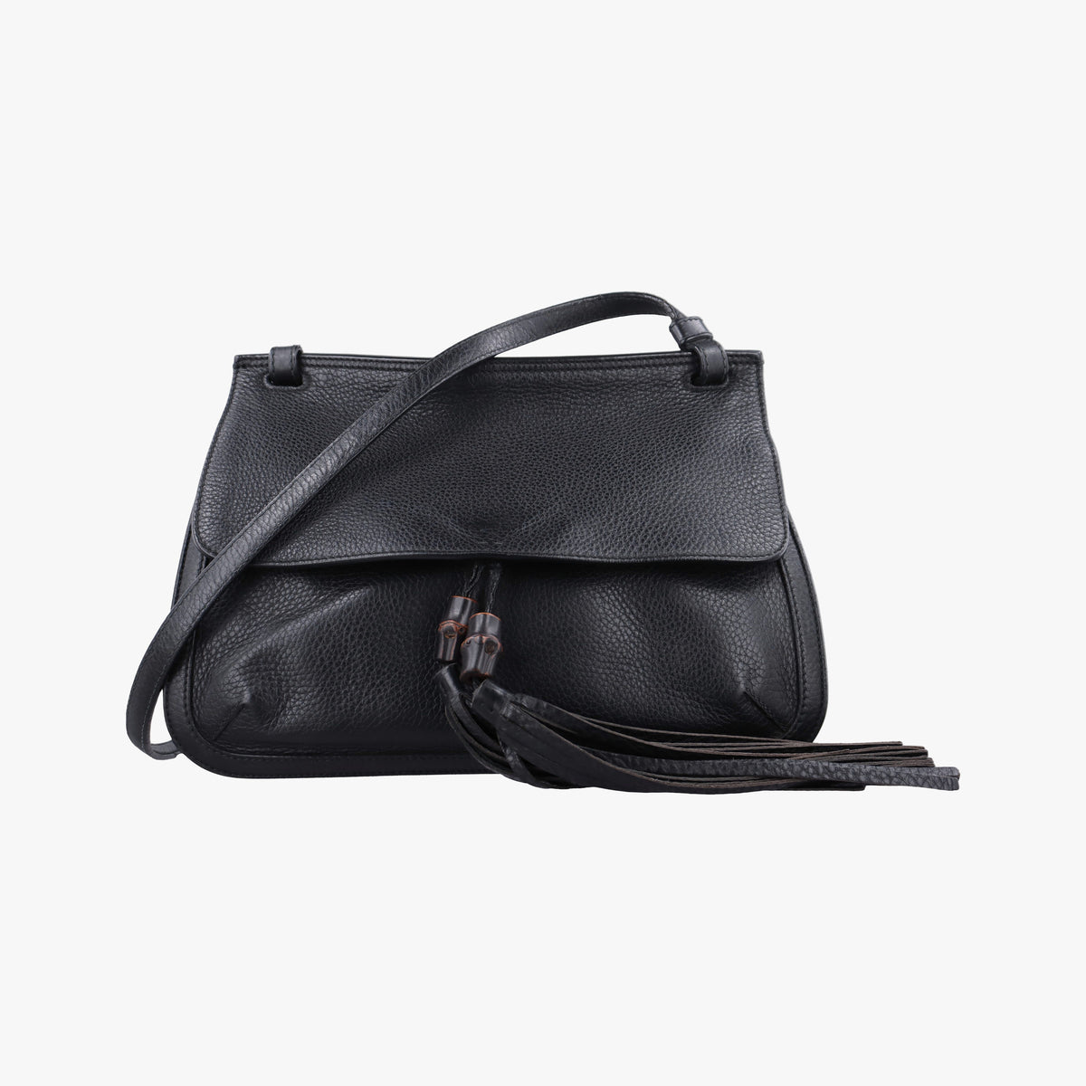 Pre-owned Gucci Bamboo Daily Black Leather 370826 shoulderbag | stylenewstar