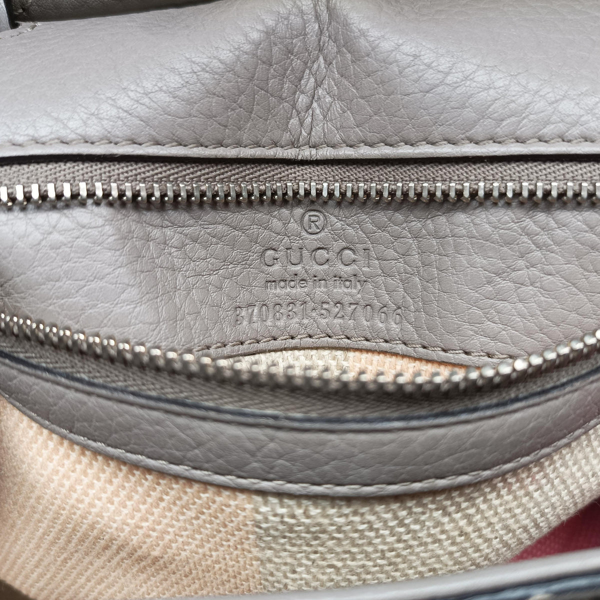 Pre-owned Gucci Bamboo Daily Grey Leather 370831 shoulderbag | stylenewstar