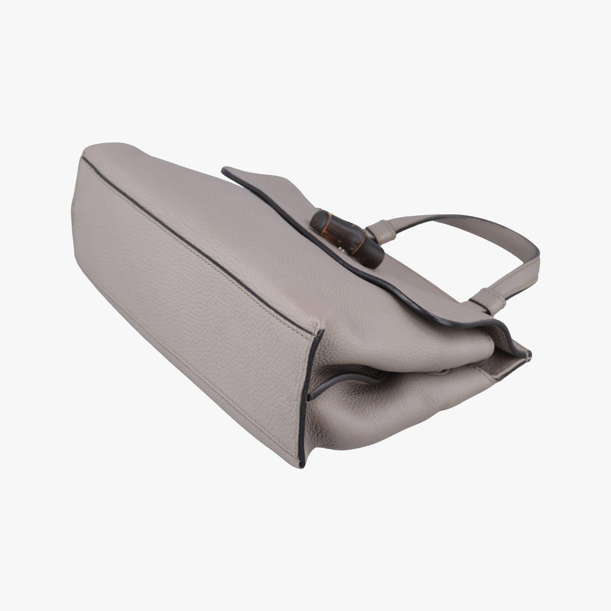 Pre-owned Gucci Bamboo Daily Grey Leather 370831 shoulderbag | stylenewstar