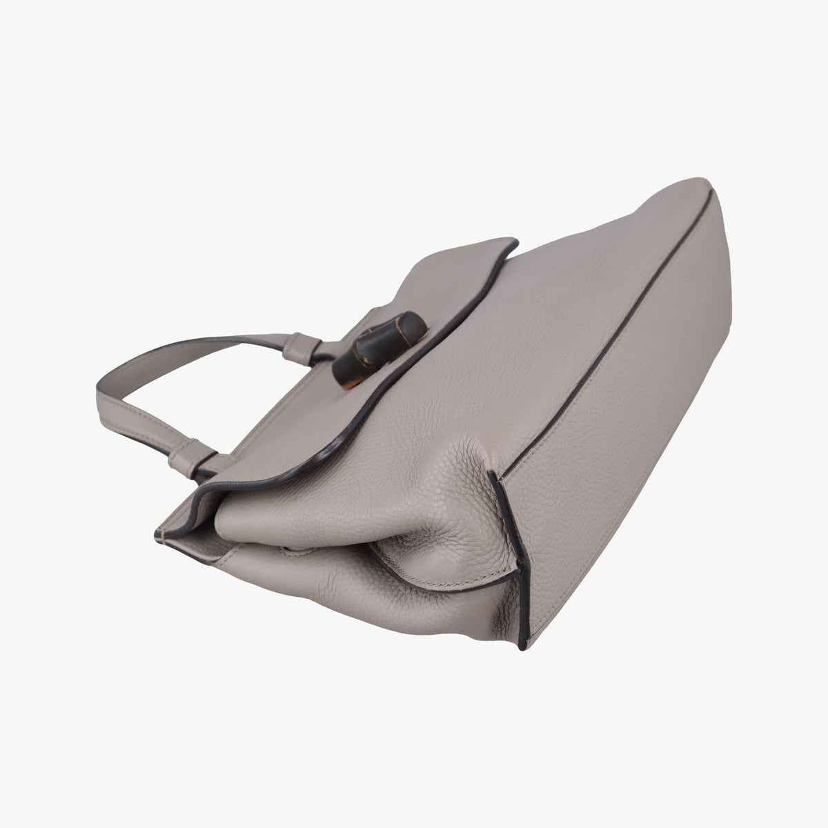 Pre-owned Gucci Bamboo Daily Grey Leather 370831 shoulderbag | stylenewstar