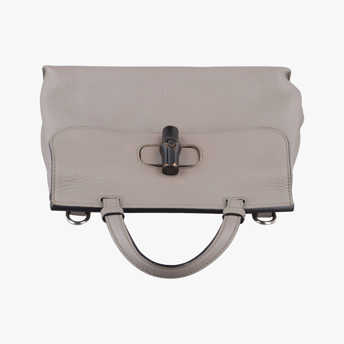 Pre-owned Gucci Bamboo Daily Grey Leather 370831 shoulderbag | stylenewstar