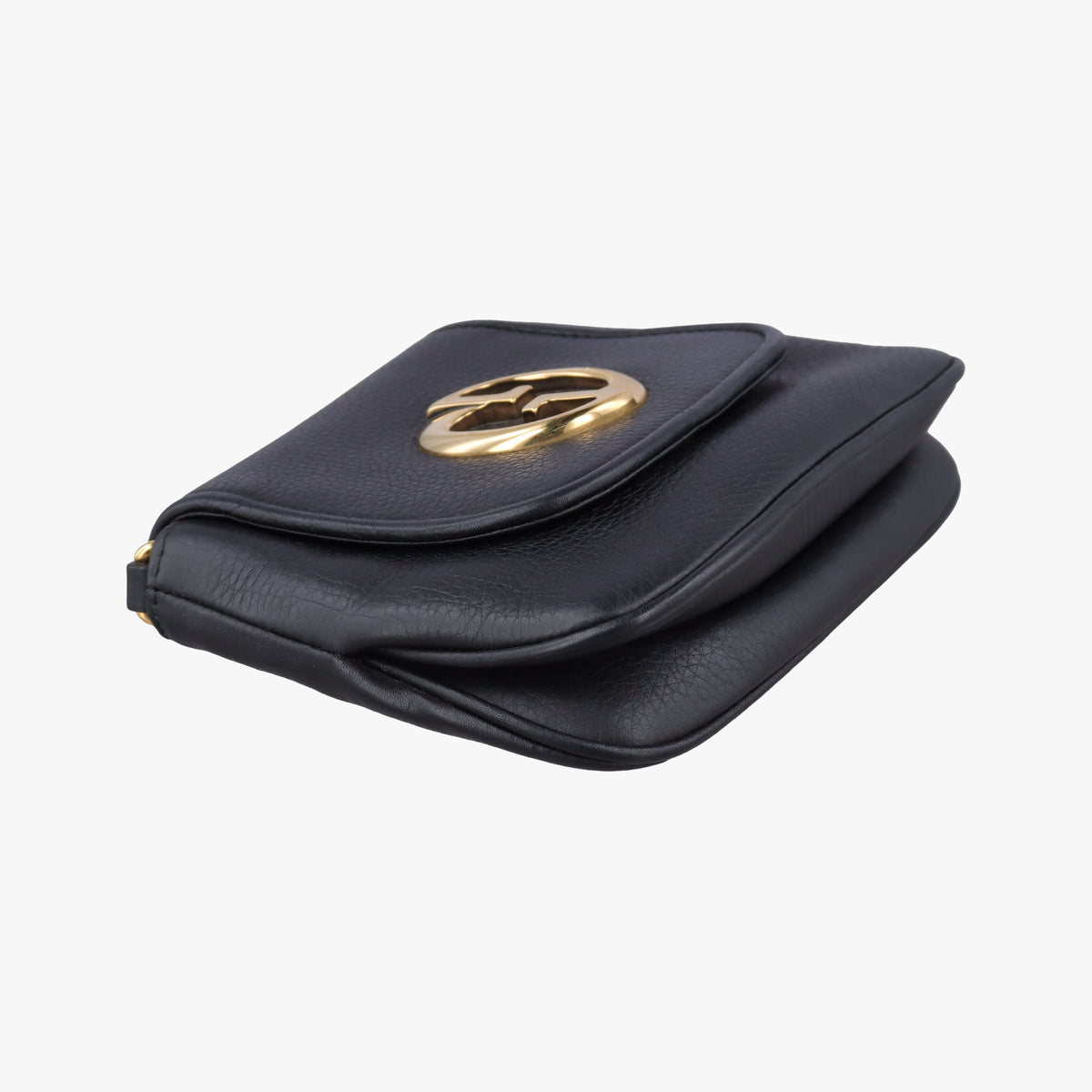 Pre-owned Gucci 1973 Double G Black Leather 251821 shoulderbag | stylenewstar