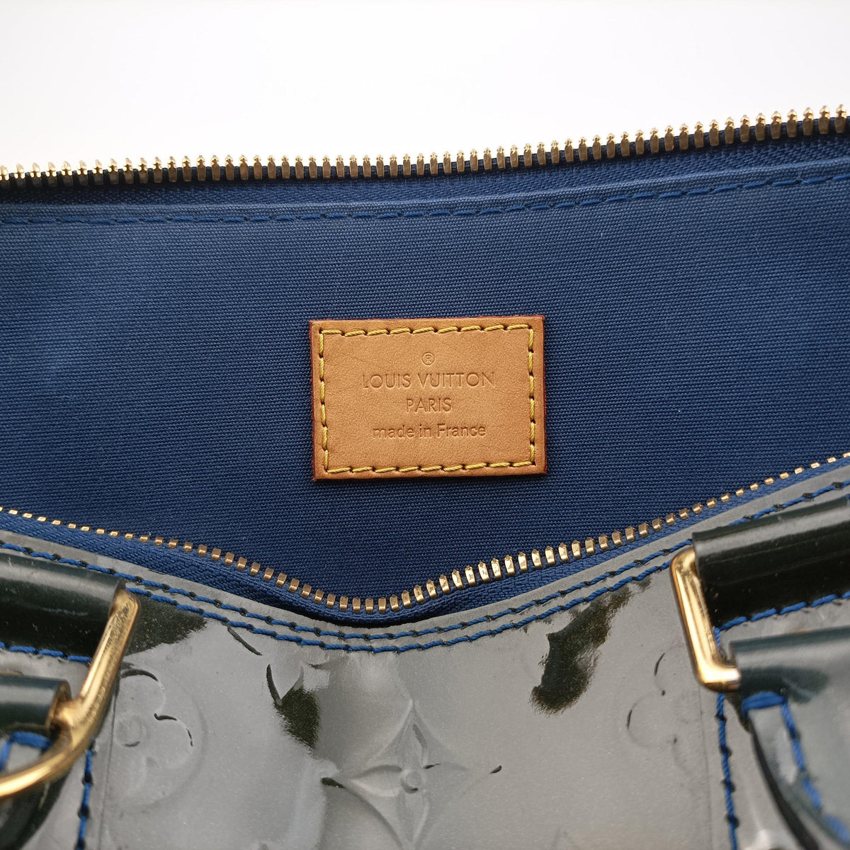 Pre-owned Louis Vuitton Alma PM BLUE INFINI Vernis M91443 handbag | stylenewstar