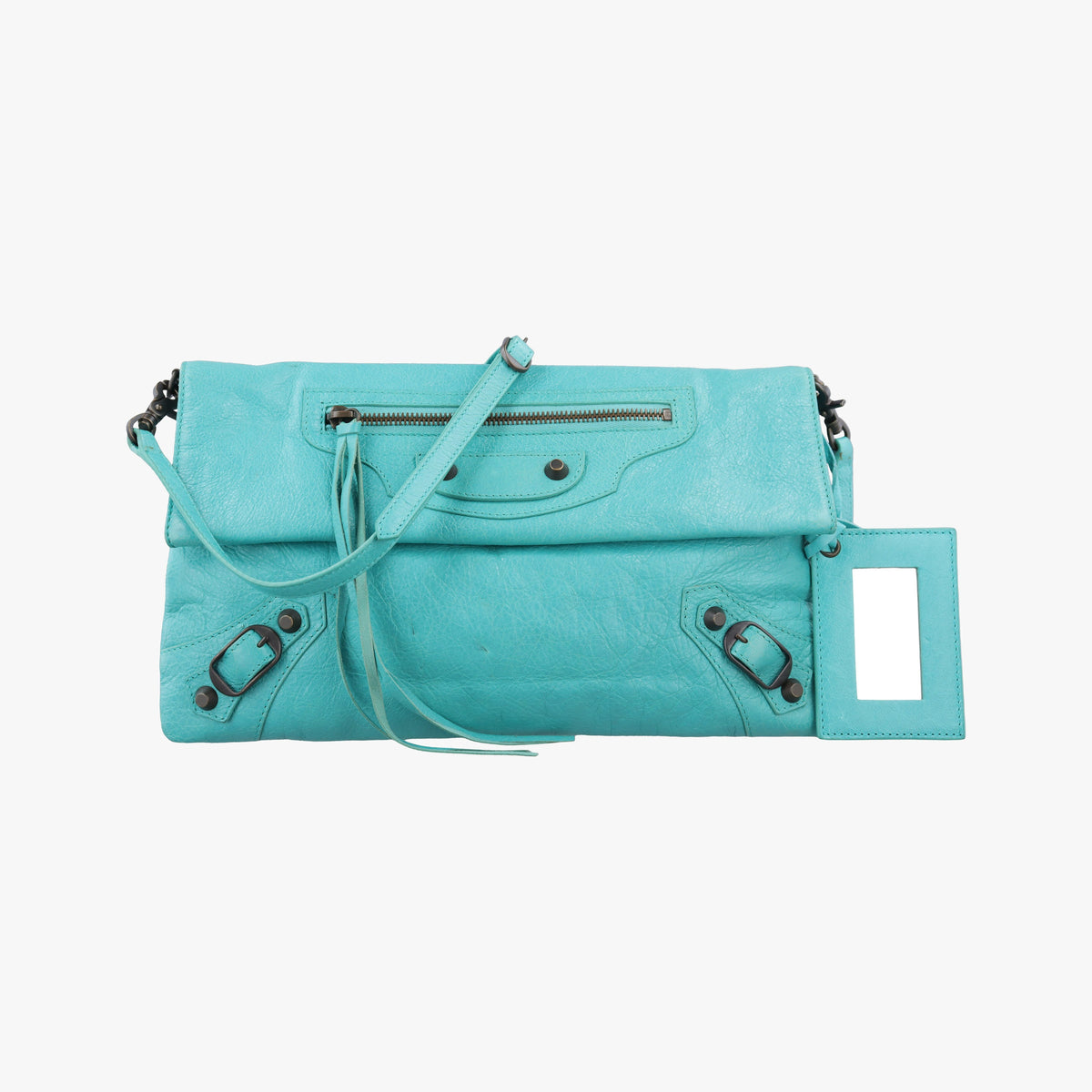 Pre-owned Balenciaga Envelop Blue Leather  shoulderbag | stylenewstar