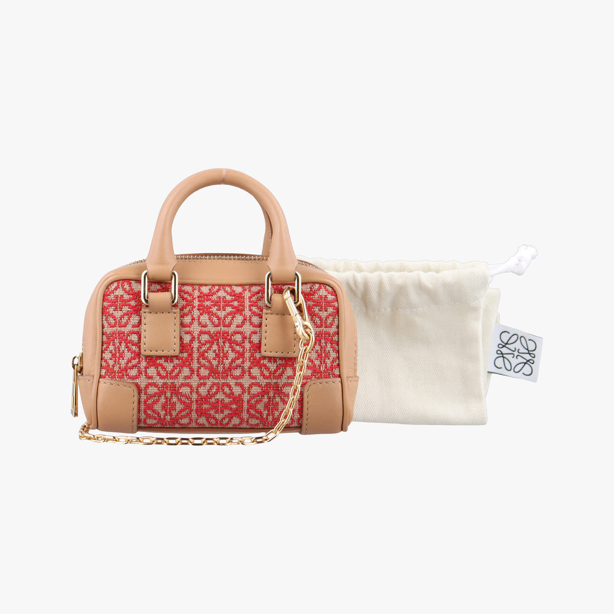 Secondhand Loewe Amazona Nano Brown Canvas x leather  shoulderbag | stylenewstar