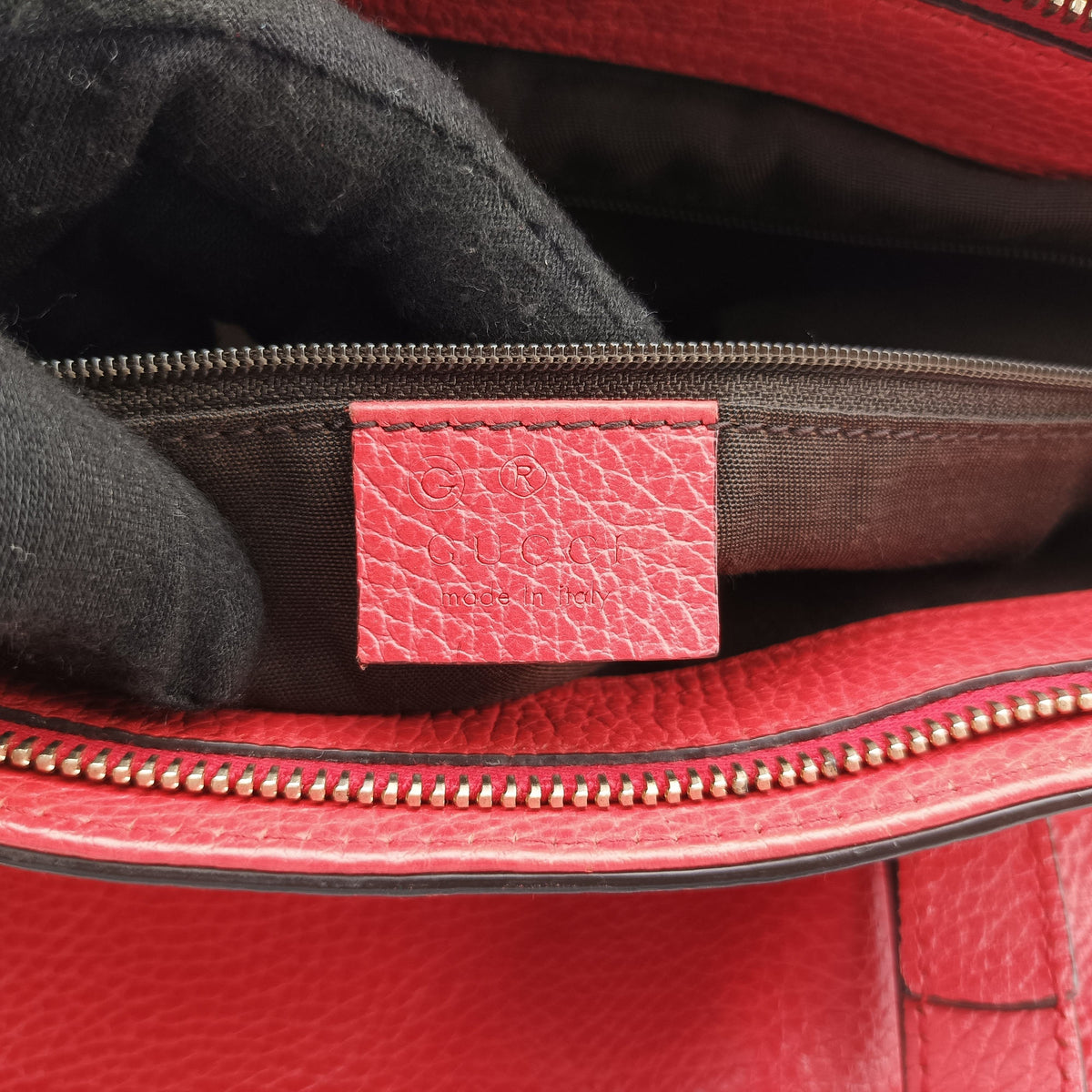 Pre-owned Gucci Bamboo tassel fringe Red Leather 365346 shoulderbag | stylenewstar