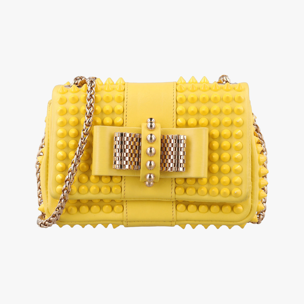 Vintage Christian Louboutin Sweet Charity Scarabe Spike Yellow Leather  shoulderbag | stylenewstar