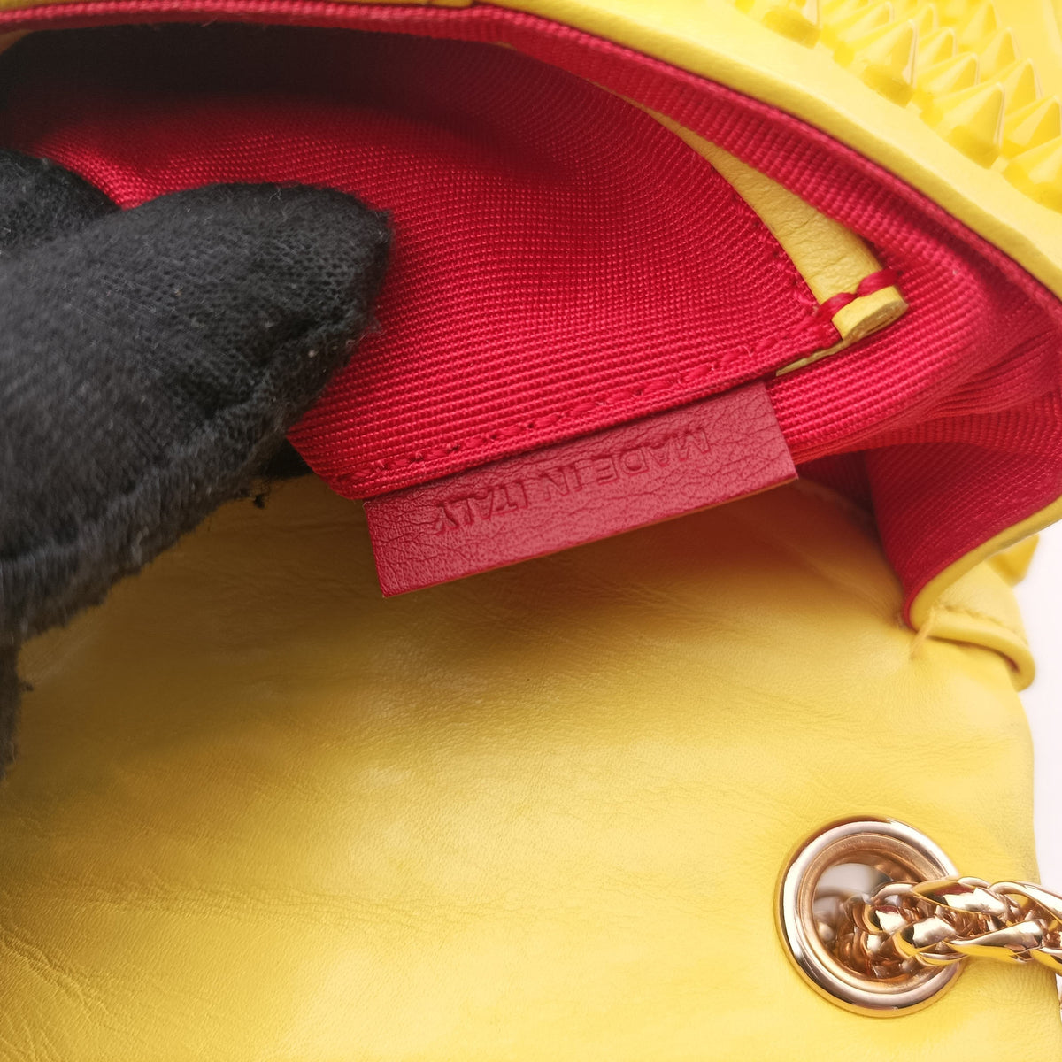 Vintage Christian Louboutin Sweet Charity Scarabe Spike Yellow Leather  shoulderbag | stylenewstar