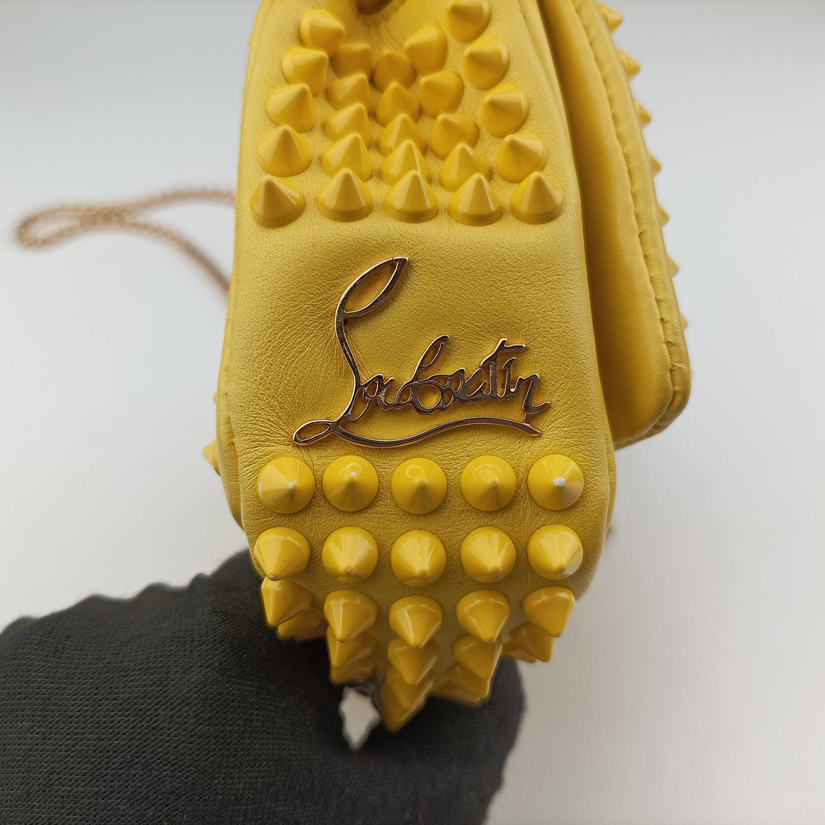 Vintage Christian Louboutin Sweet Charity Scarabe Spike Yellow Leather  shoulderbag | stylenewstar