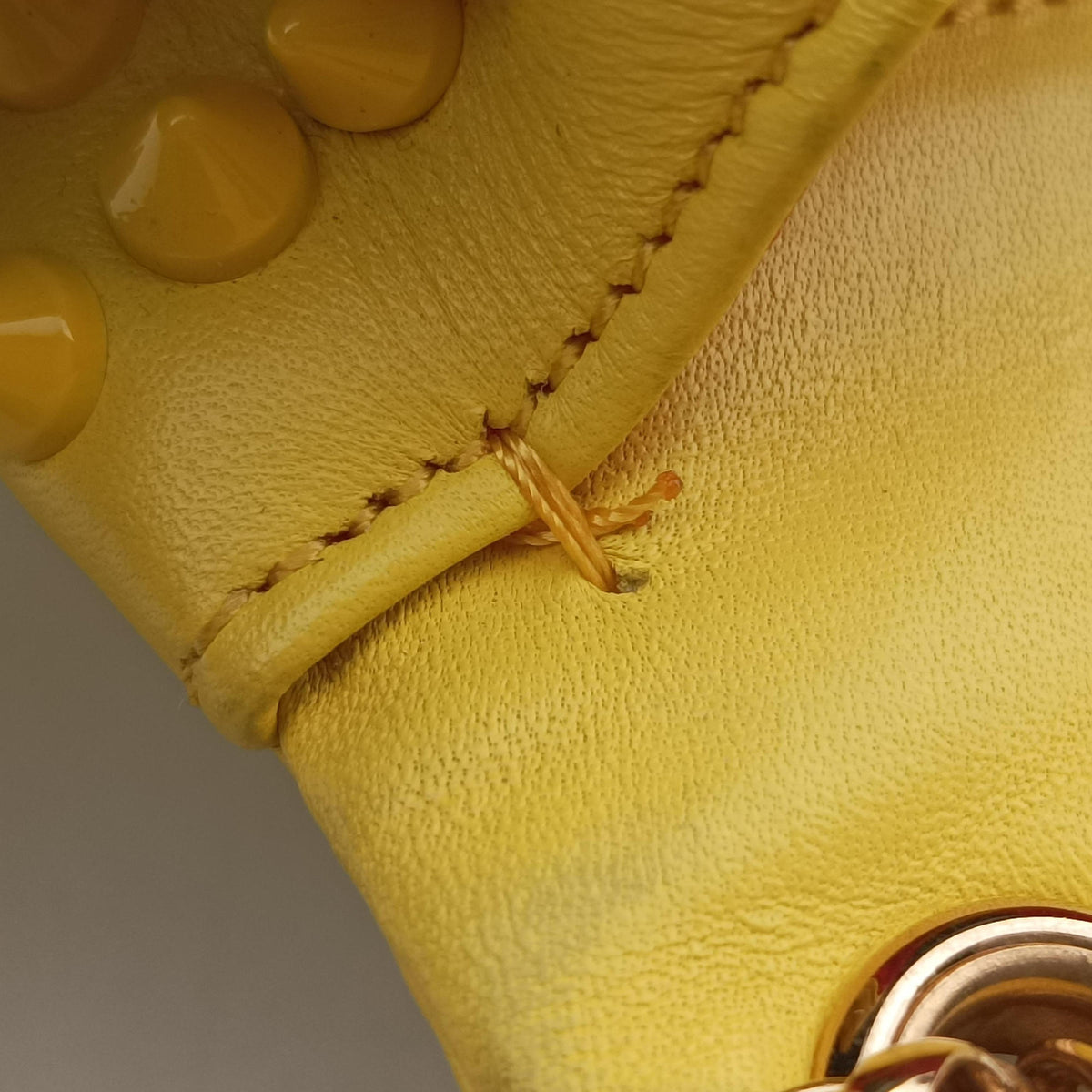 Vintage Christian Louboutin Sweet Charity Scarabe Spike Yellow Leather  shoulderbag | stylenewstar