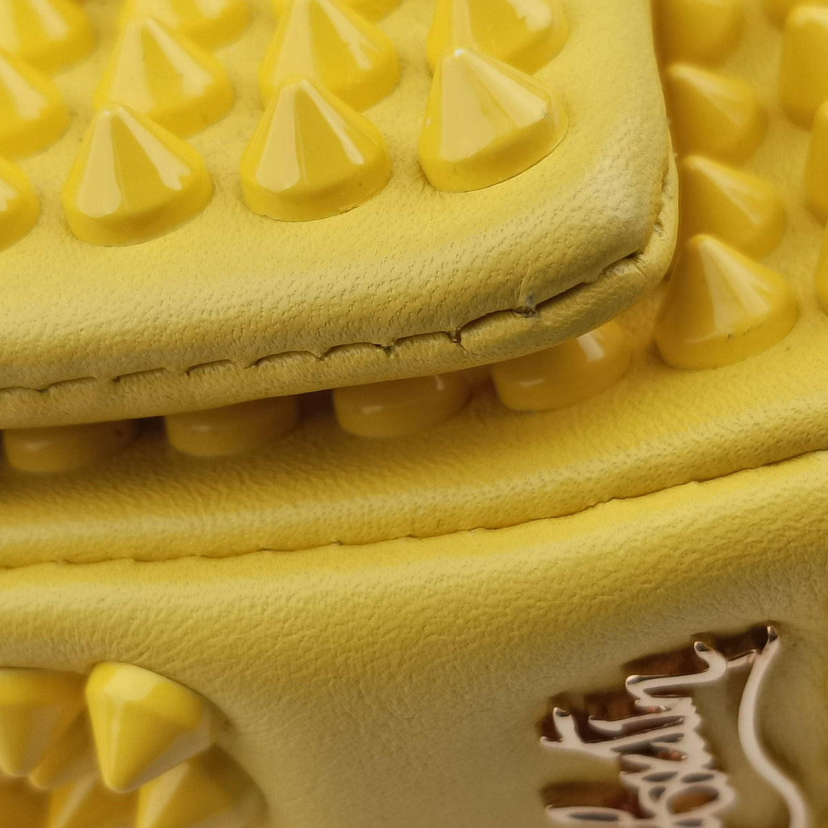 Vintage Christian Louboutin Sweet Charity Scarabe Spike Yellow Leather  shoulderbag | stylenewstar