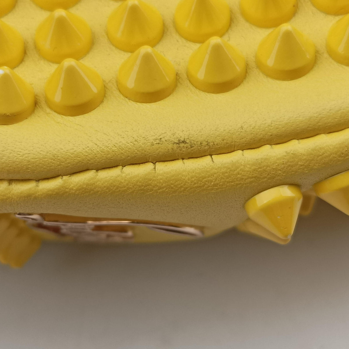 Vintage Christian Louboutin Sweet Charity Scarabe Spike Yellow Leather  shoulderbag | stylenewstar