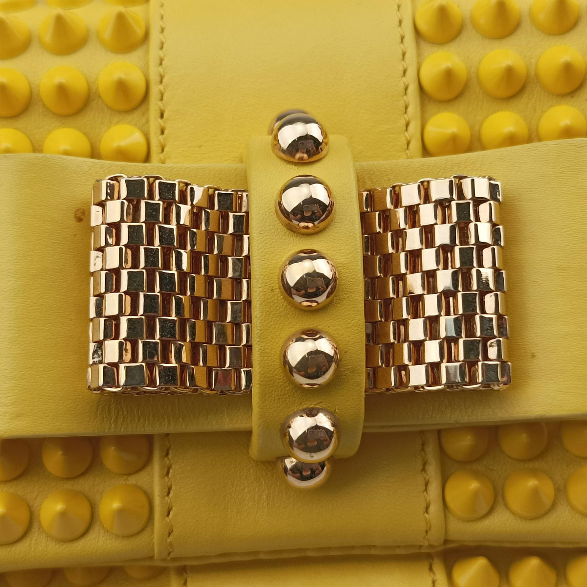 Vintage Christian Louboutin Sweet Charity Scarabe Spike Yellow Leather  shoulderbag | stylenewstar