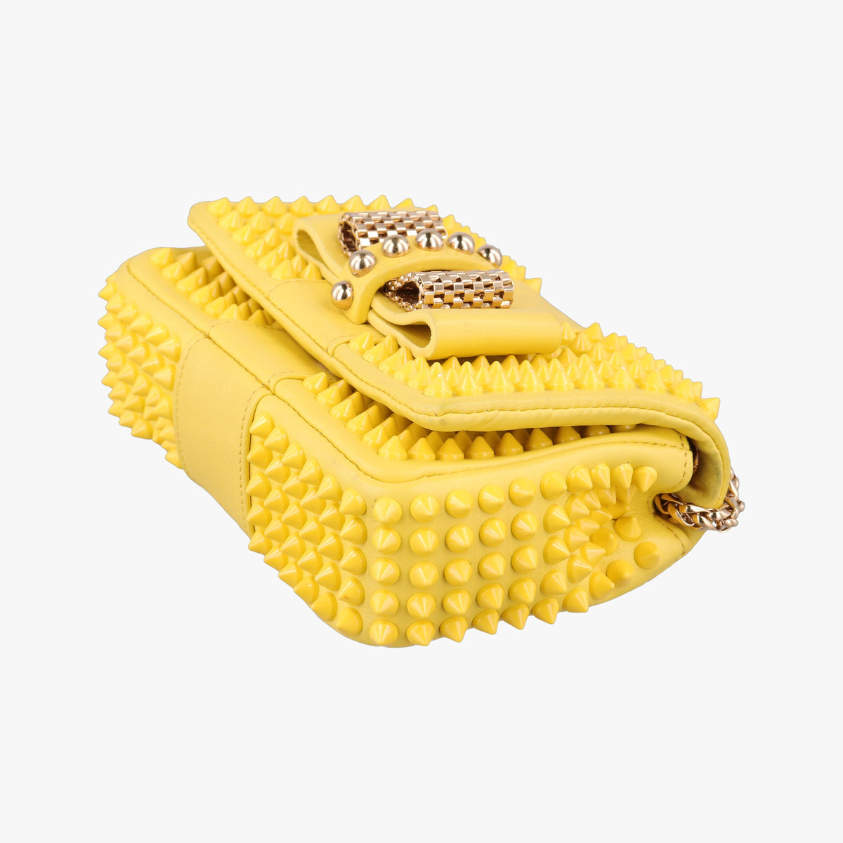 Vintage Christian Louboutin Sweet Charity Scarabe Spike Yellow Leather  shoulderbag | stylenewstar