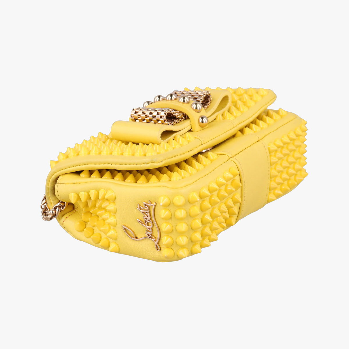 Vintage Christian Louboutin Sweet Charity Scarabe Spike Yellow Leather  shoulderbag | stylenewstar