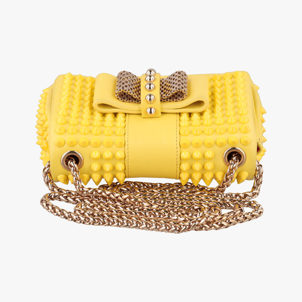 Vintage Christian Louboutin Sweet Charity Scarabe Spike Yellow Leather  shoulderbag | stylenewstar