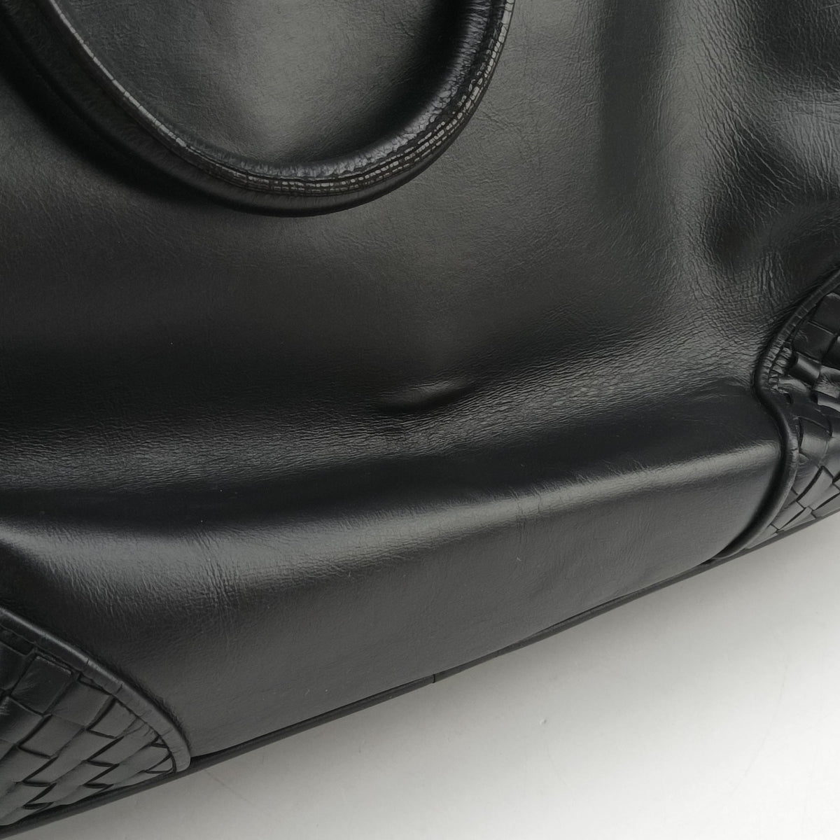 Pre-owned Bottega Veneta Intrecciato Black Lambskin  shoulderbag | stylenewstar