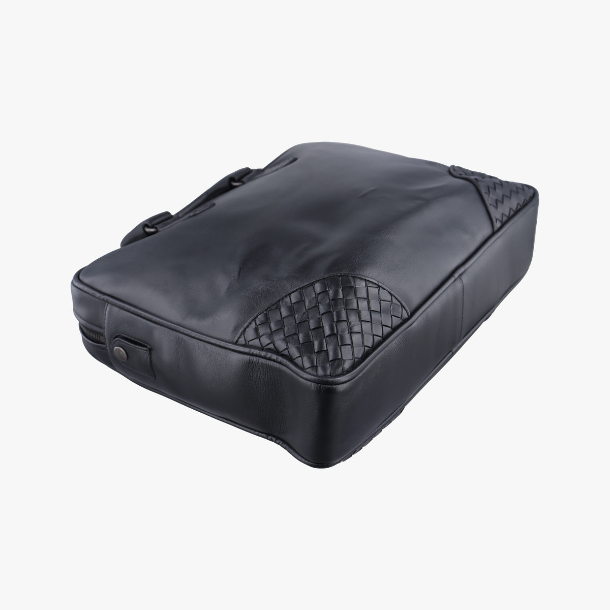 Pre-owned Bottega Veneta Intrecciato Black Lambskin  shoulderbag | stylenewstar