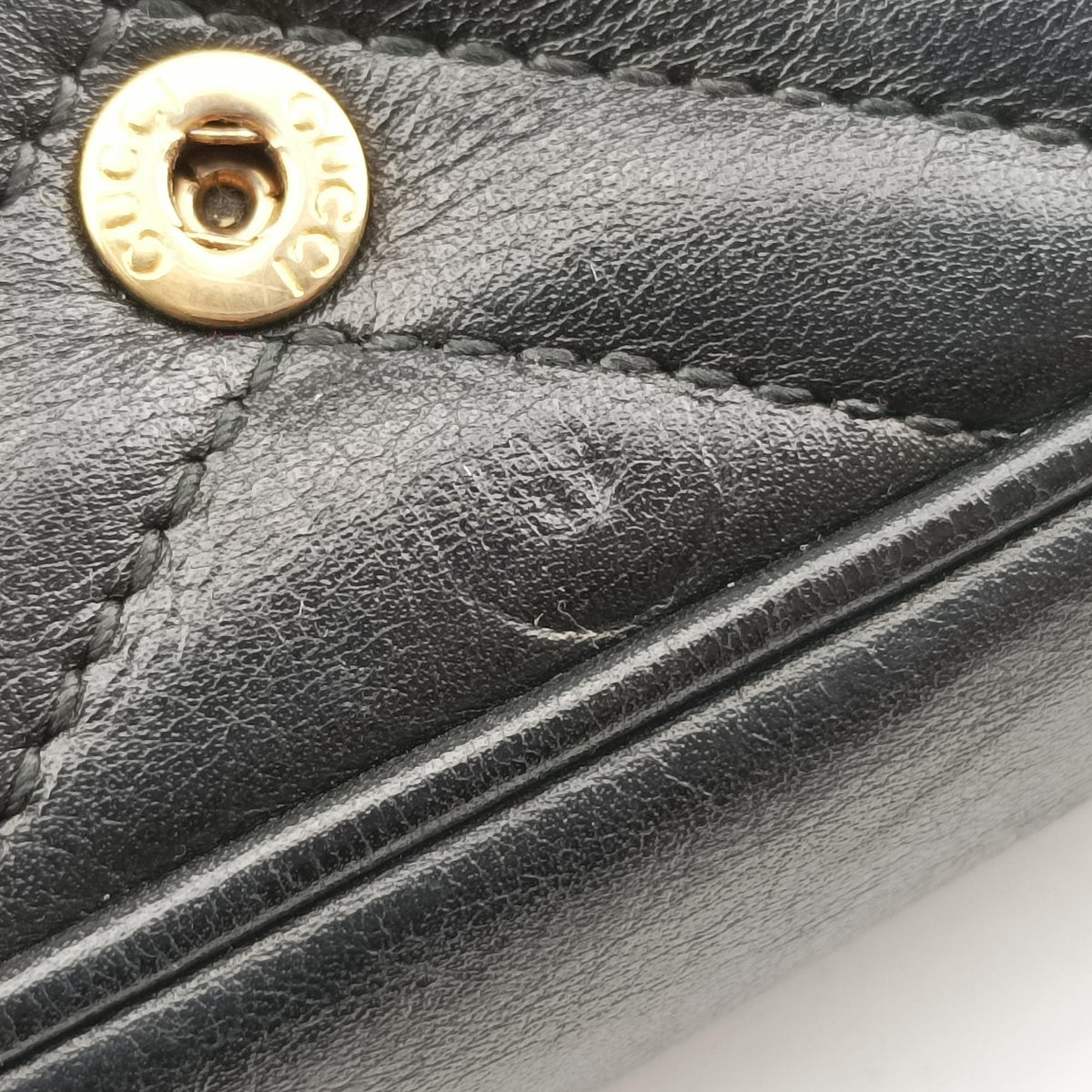 Pre-owned Gucci GG Marmont Black Leather 476433 shoulderbag | stylenewstar