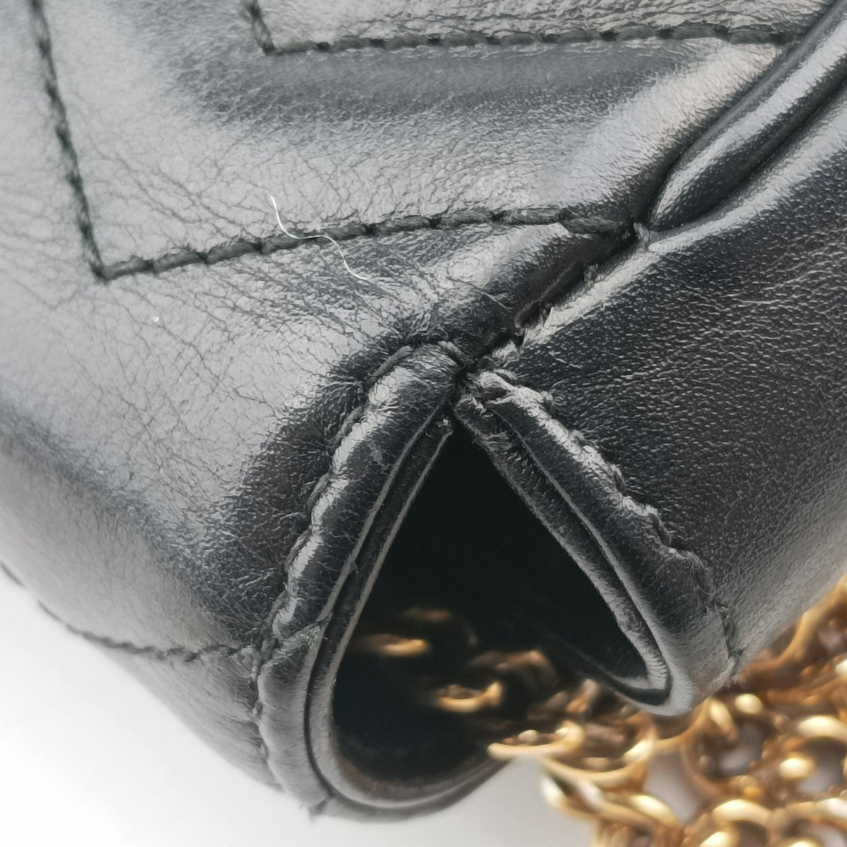Pre-owned Gucci GG Marmont Black Leather 476433 shoulderbag | stylenewstar