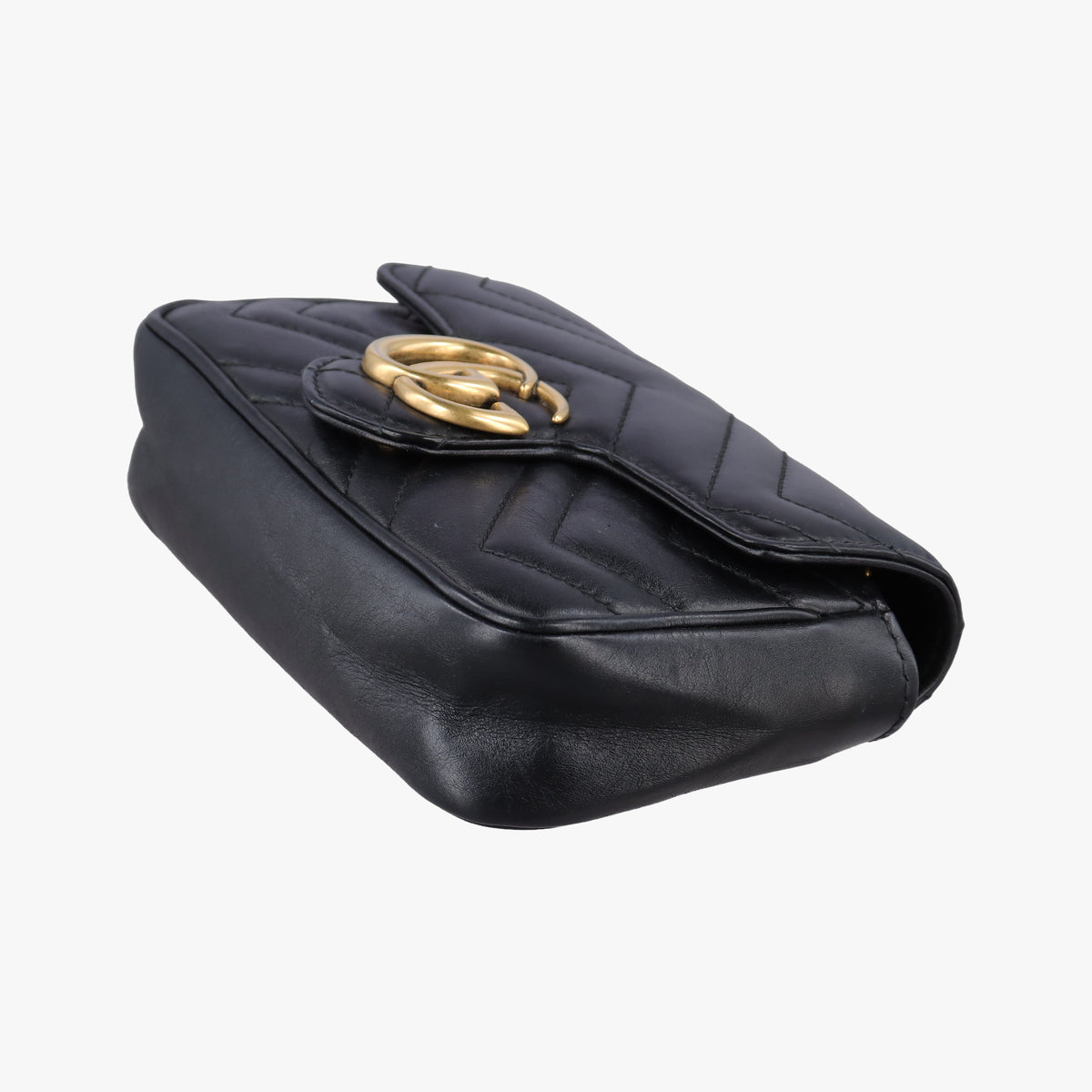 Pre-owned Gucci GG Marmont Black Leather 476433 shoulderbag | stylenewstar