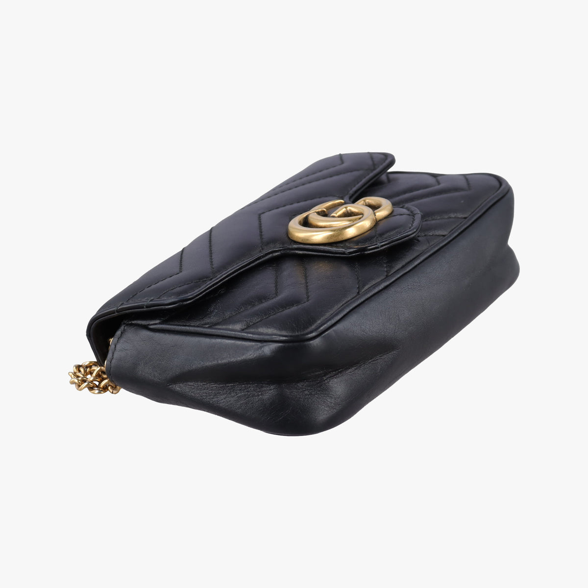 Pre-owned Gucci GG Marmont Black Leather 476433 shoulderbag | stylenewstar