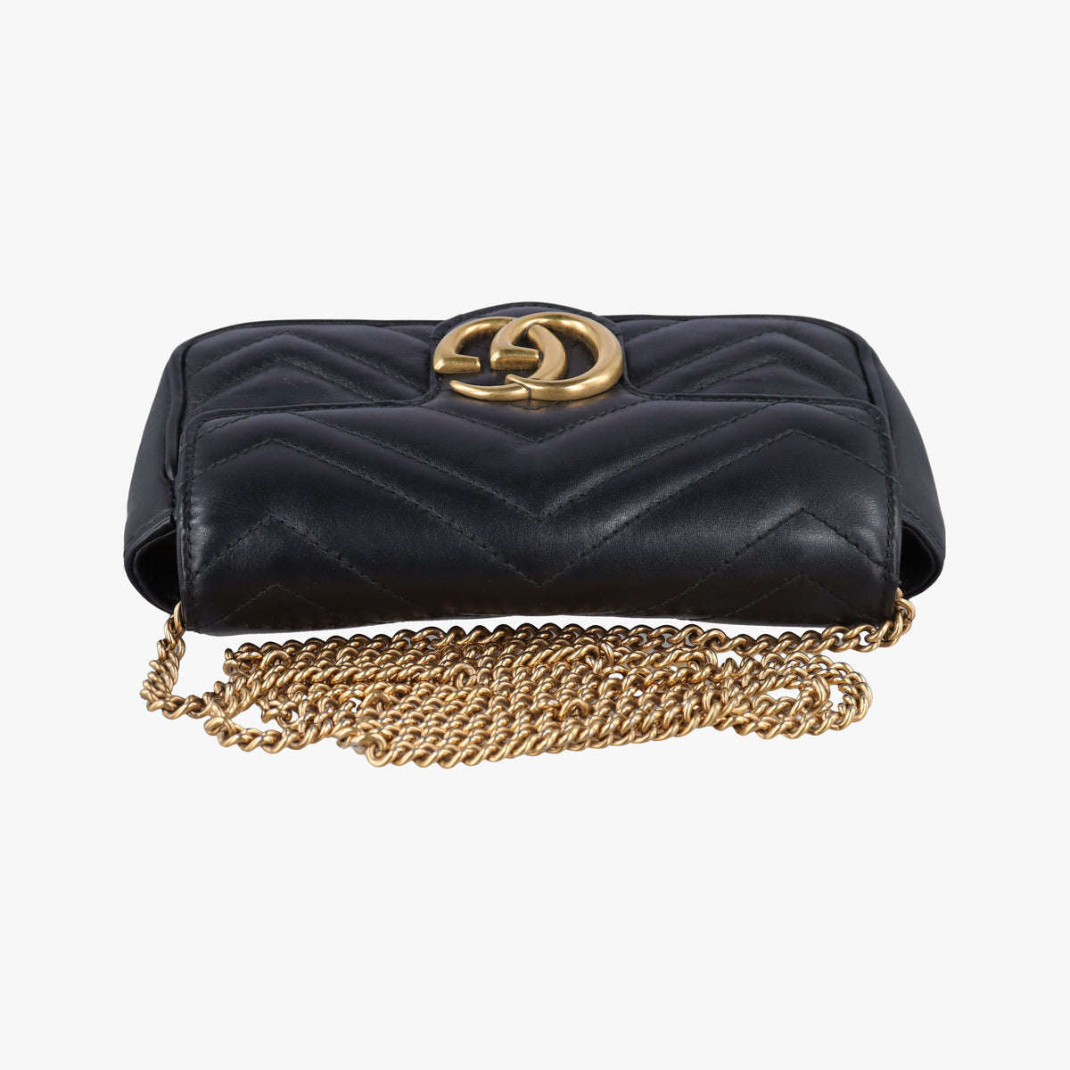 Pre-owned Gucci GG Marmont Black Leather 476433 shoulderbag | stylenewstar