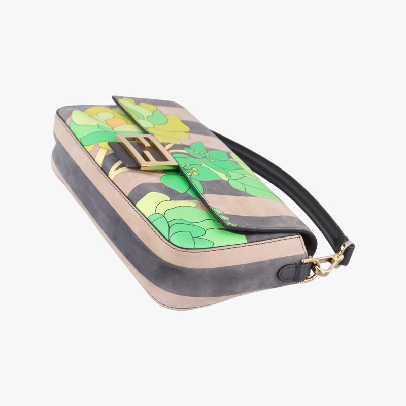 Pre-owned Fendi Baguette Multicolour Suede x leather 8BR600 shoulderbag | stylenewstar