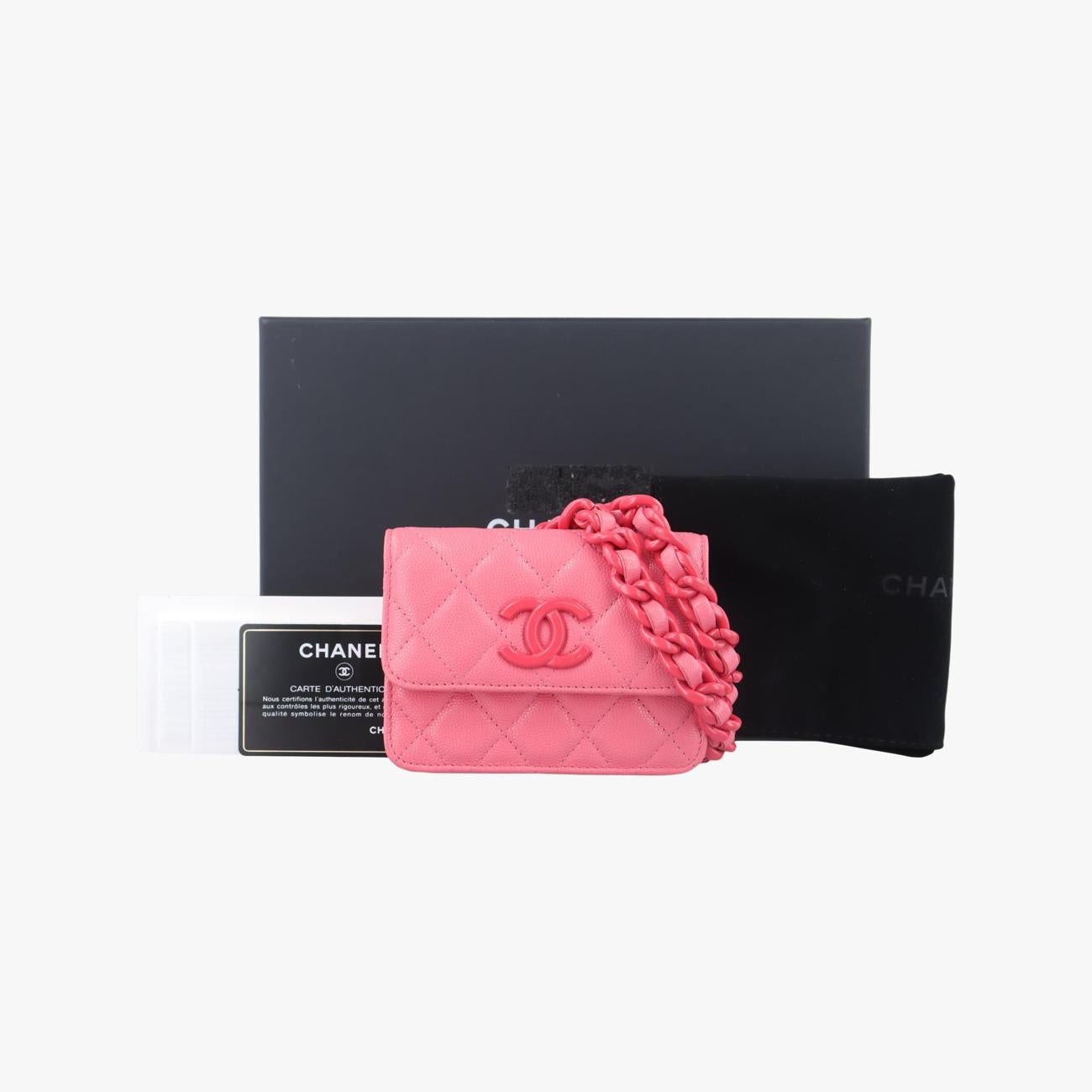 Pre-owned Chanel TRENDY CC¡¡ Pink caviar skin AP1955 bum bag/waist bag | stylenewstar