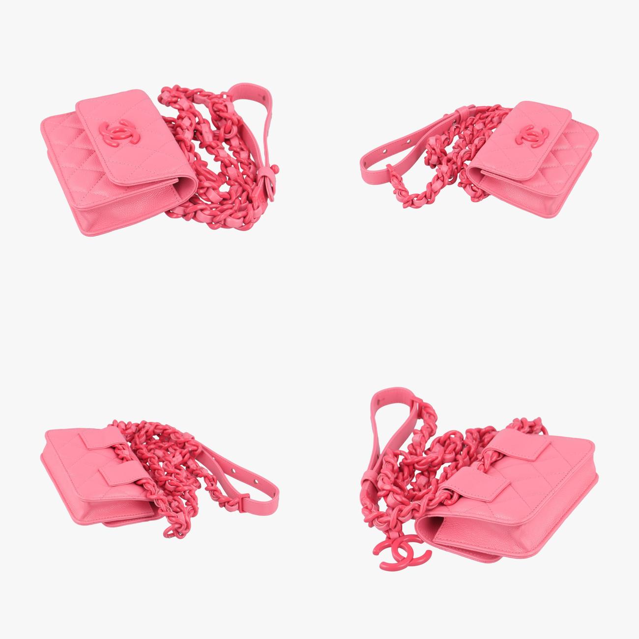 Pre-owned Chanel TRENDY CC¡¡ Pink caviar skin AP1955 bum bag/waist bag | stylenewstar