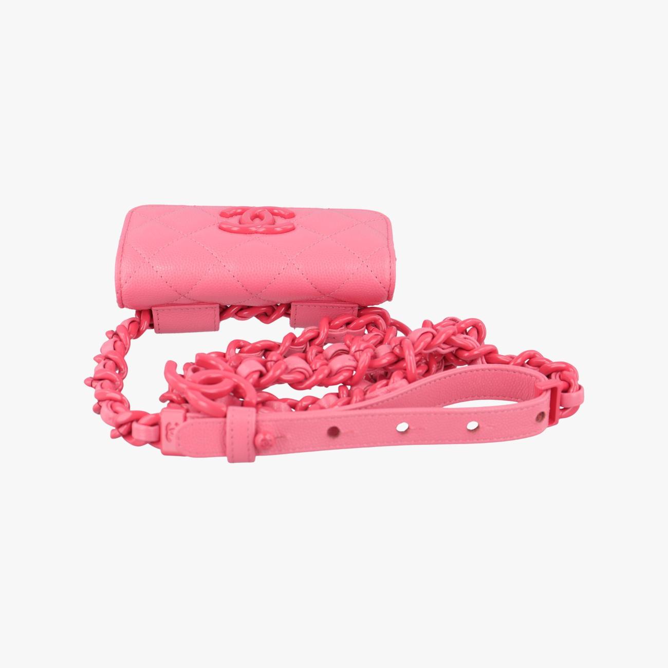Pre-owned Chanel TRENDY CC¡¡ Pink caviar skin AP1955 bum bag/waist bag | stylenewstar