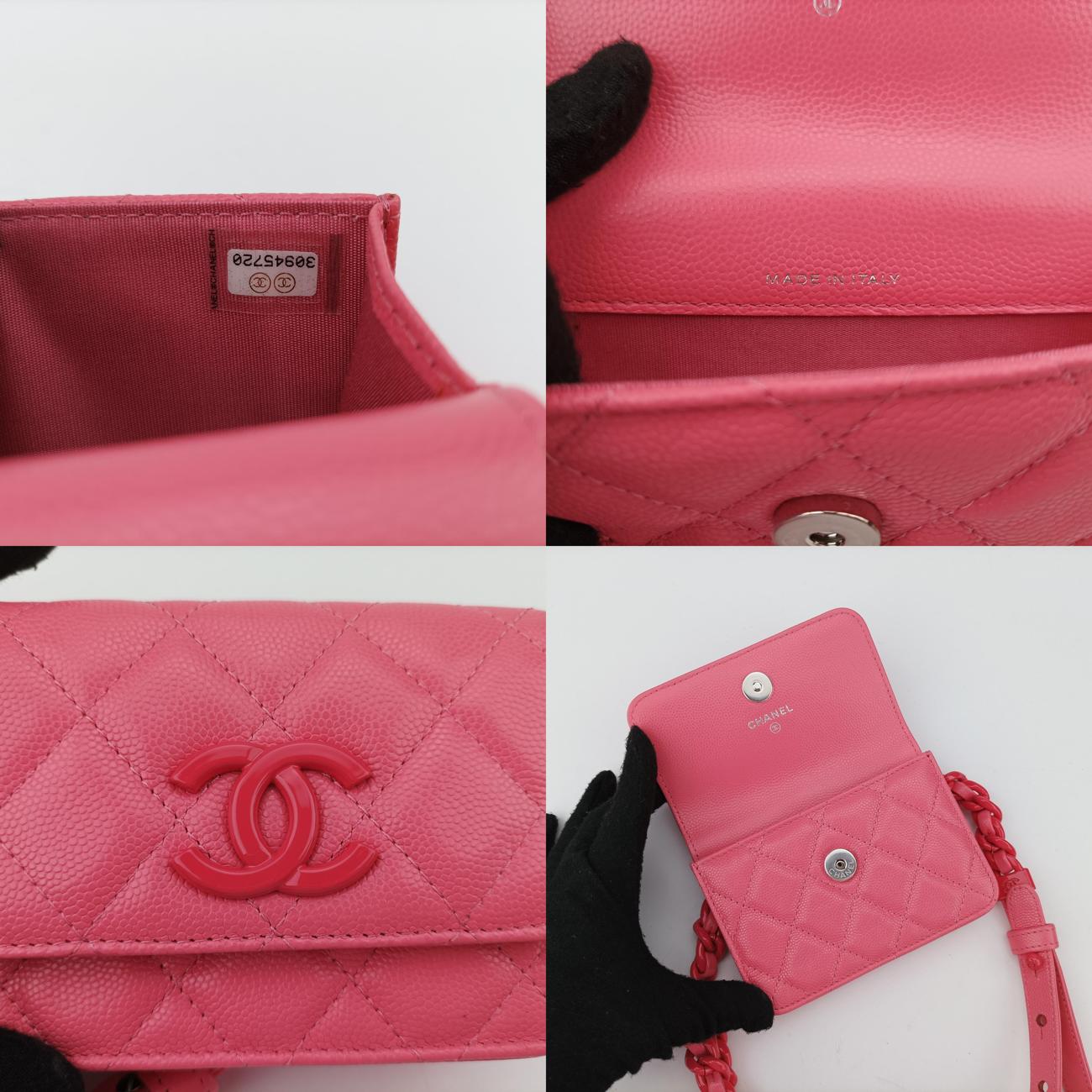 Pre-owned Chanel TRENDY CC¡¡ Pink caviar skin AP1955 bum bag/waist bag | stylenewstar