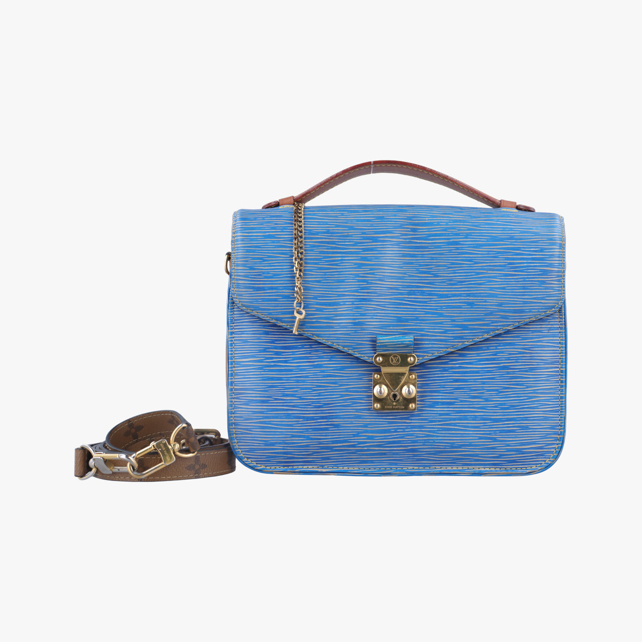 Pre-owned Louis Vuitton Pochette Métis MM brown×Denim Blue Monogram Reverse×Epi M52904 shoulderbag | stylenewstar