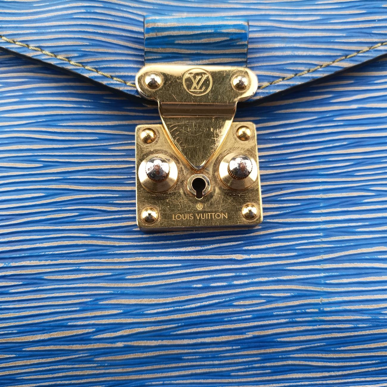 Pre-owned Louis Vuitton Pochette Métis MM brown×Denim Blue Monogram Reverse×Epi M52904 shoulderbag | stylenewstar