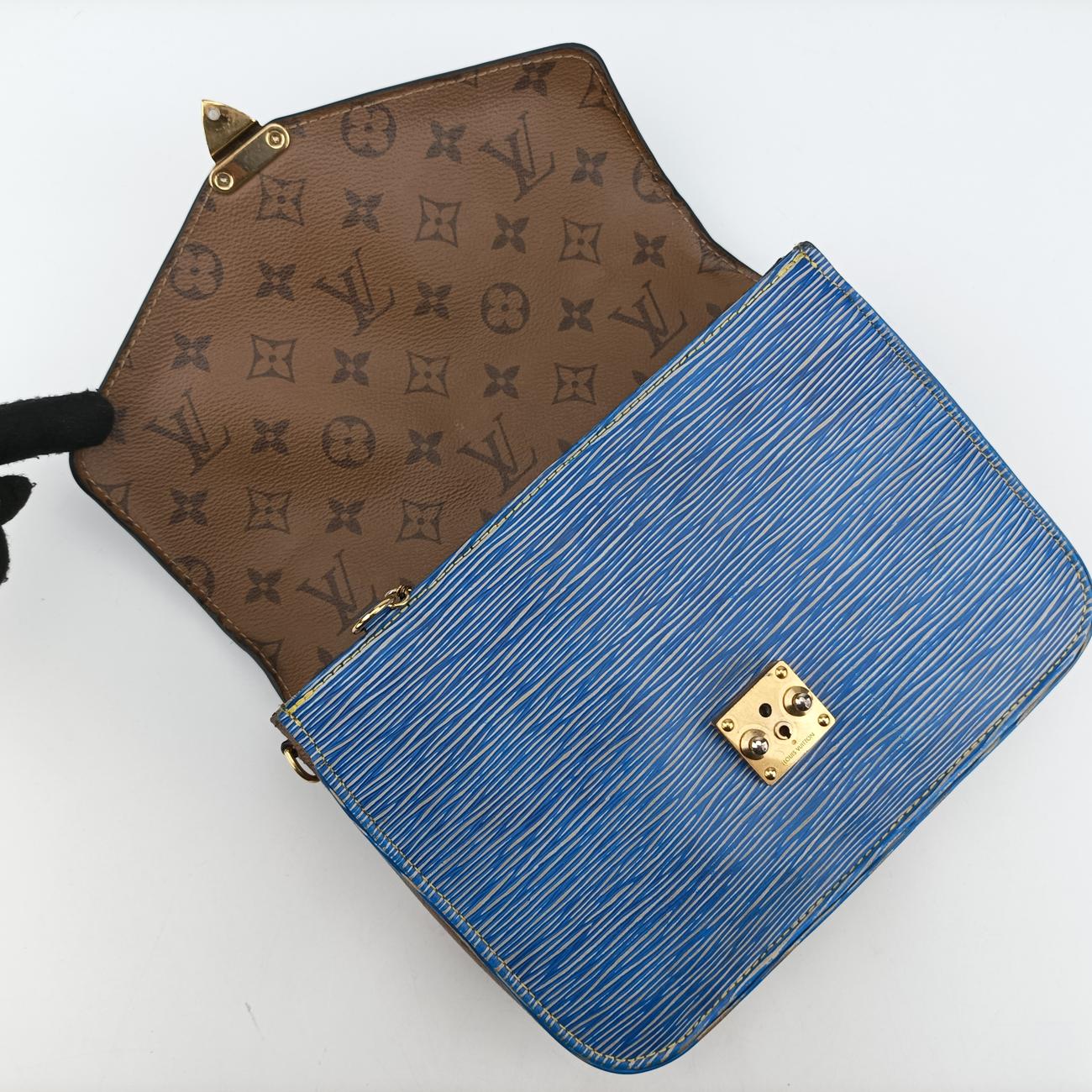 Pre-owned Louis Vuitton Pochette Métis MM brown×Denim Blue Monogram Reverse×Epi M52904 shoulderbag | stylenewstar