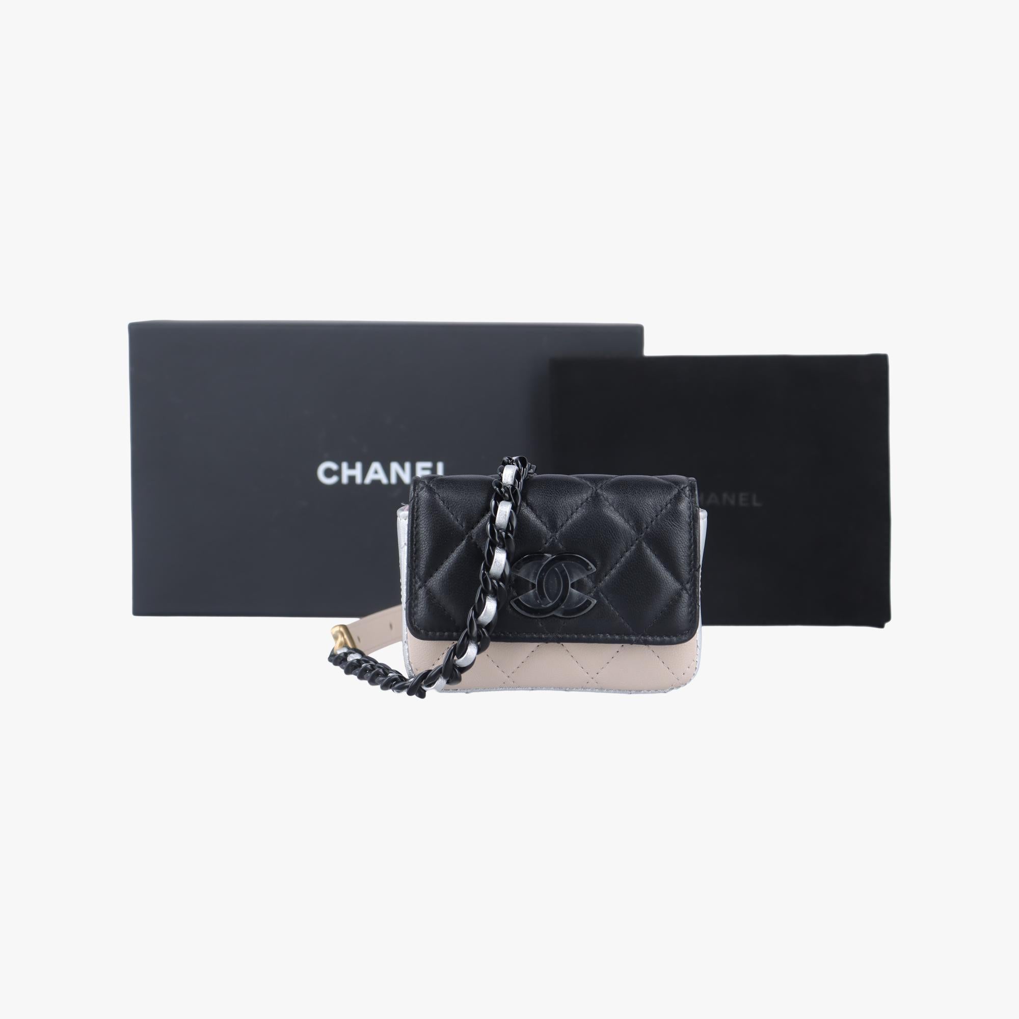 Pre-owned Chanel Bicolor matelasse Multicolour lambskin AP3249 bum bag/waist bag | stylenewstar