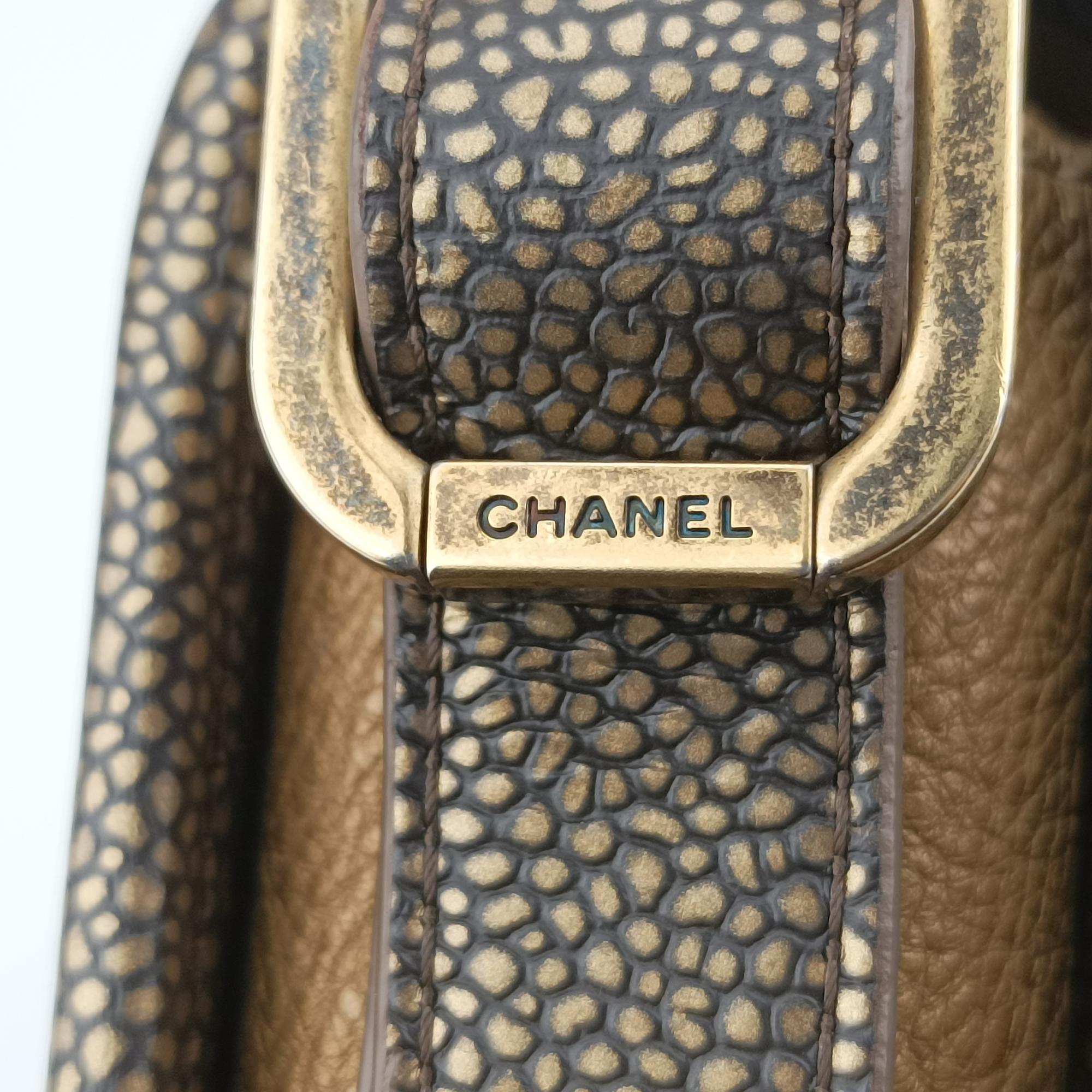 Pre-owned Chanel Back To School Mini Flap Golden Leather A67252 shoulderbag | stylenewstar