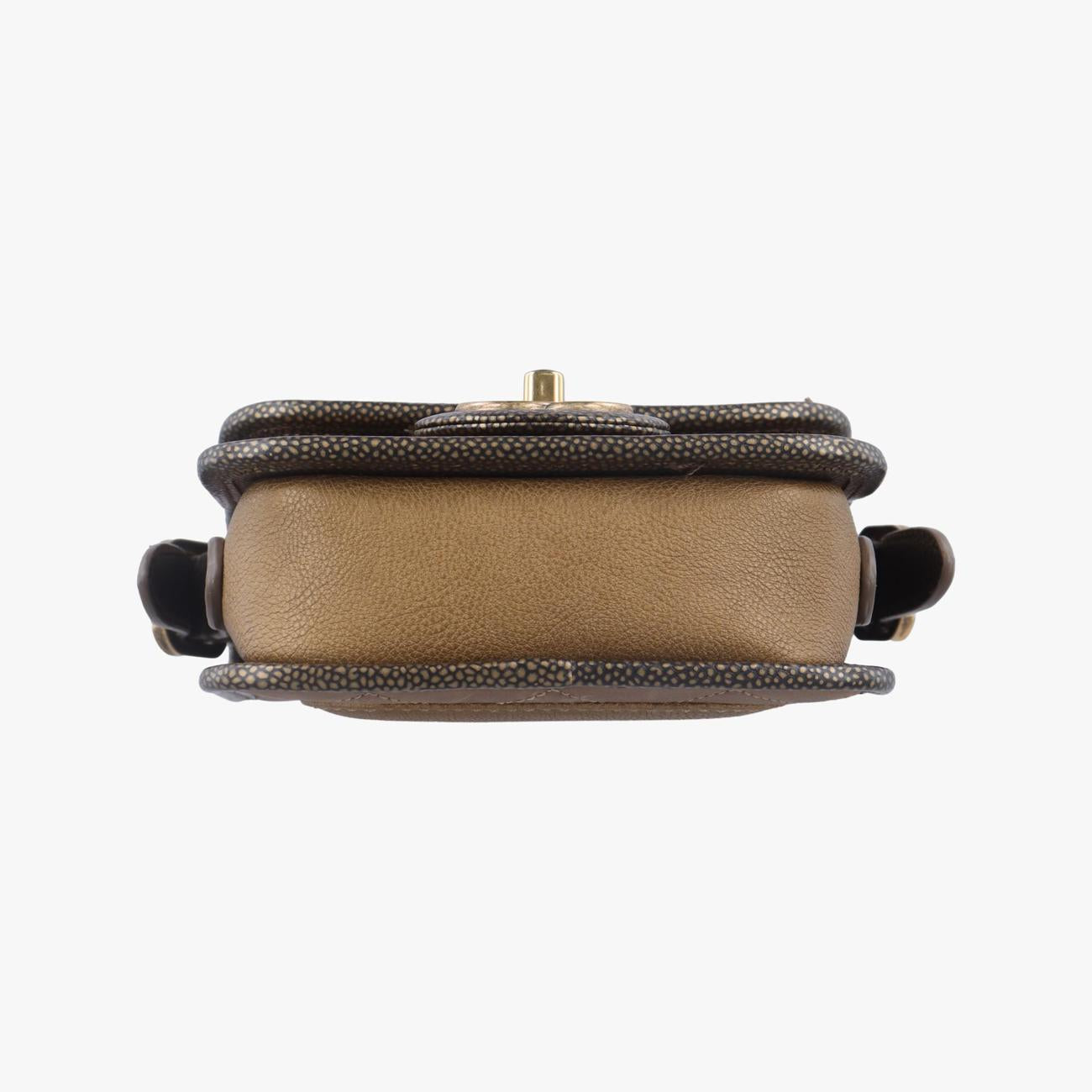 Pre-owned Chanel Back To School Mini Flap Golden Leather A67252 shoulderbag | stylenewstar