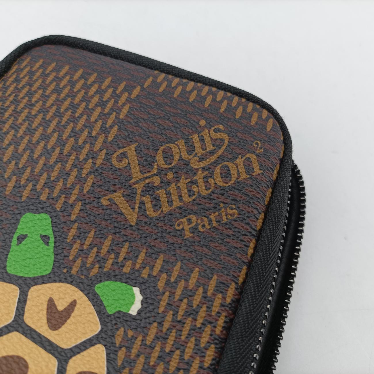 Pre-owned Louis Vuitton NIGO collaboration Double phone pouch EBENE Damier Giant N40377 shoulderbag | stylenewstar