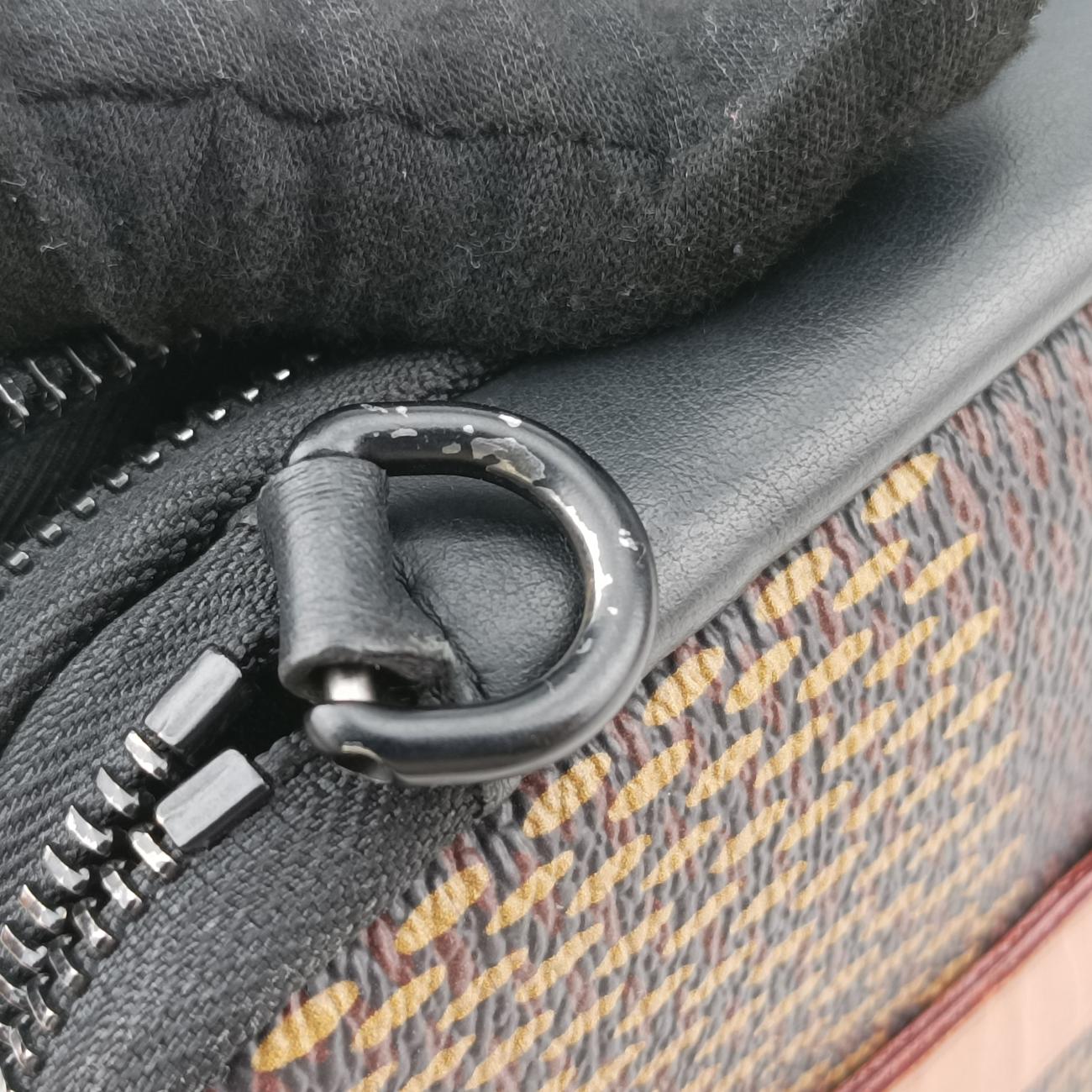 Pre-owned Louis Vuitton NIGO collaboration Double phone pouch EBENE Damier Giant N40377 shoulderbag | stylenewstar