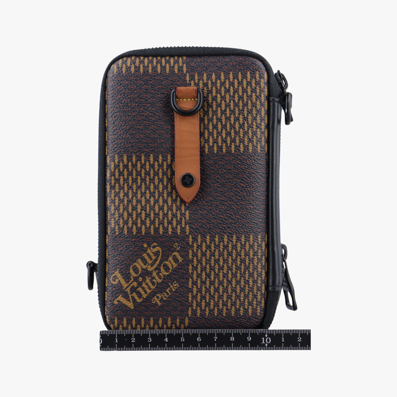 Pre-owned Louis Vuitton NIGO collaboration Double phone pouch EBENE Damier Giant N40377 shoulderbag | stylenewstar