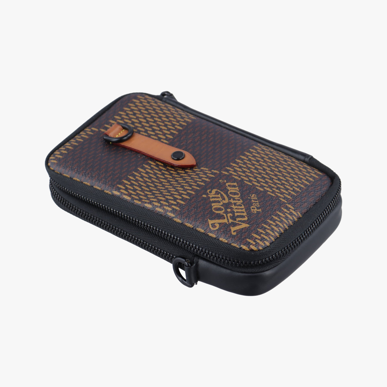 Pre-owned Louis Vuitton NIGO collaboration Double phone pouch EBENE Damier Giant N40377 shoulderbag | stylenewstar