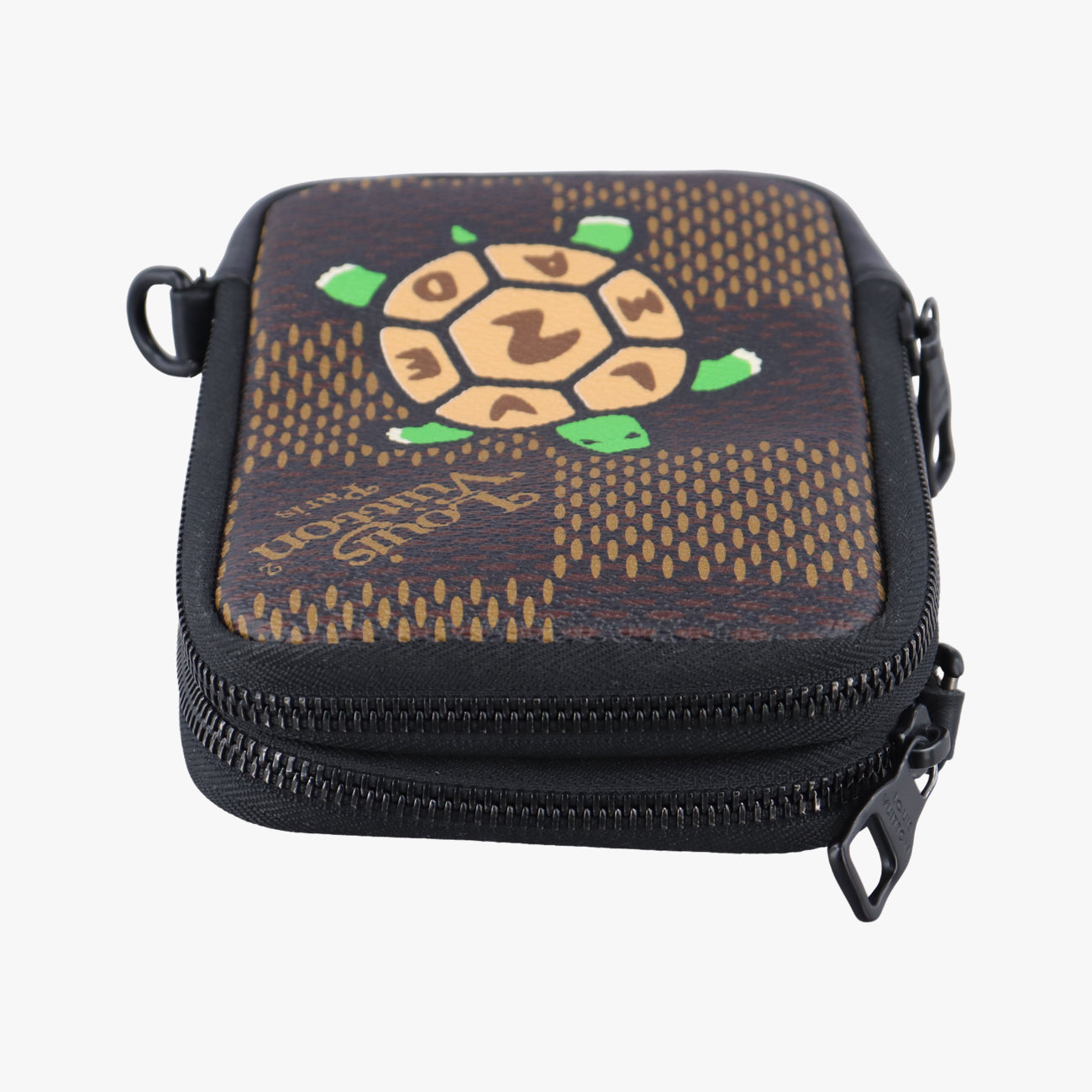 Pre-owned Louis Vuitton NIGO collaboration Double phone pouch EBENE Damier Giant N40377 shoulderbag | stylenewstar